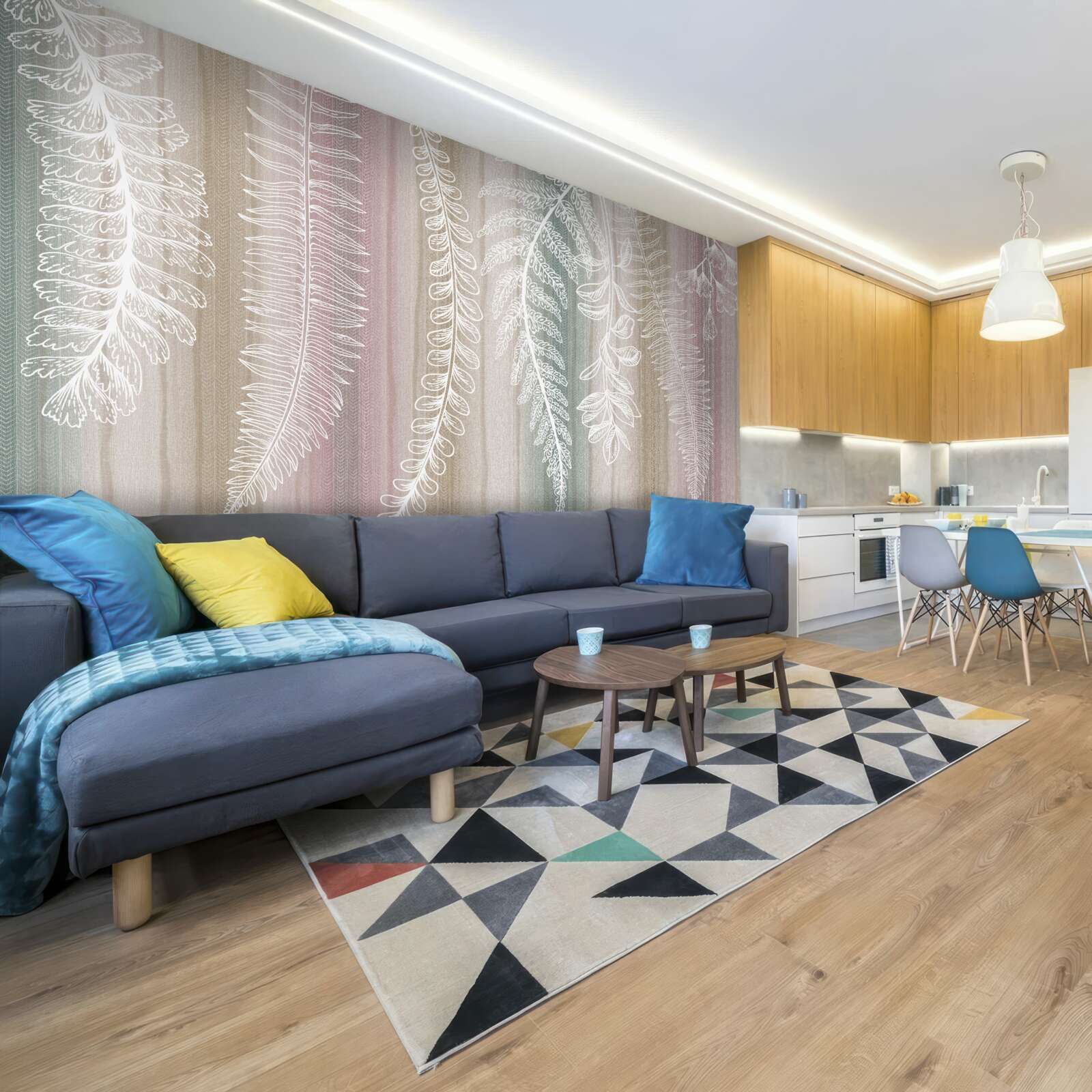 Fotobehang de bladeren zijn wit met een abstract patroon