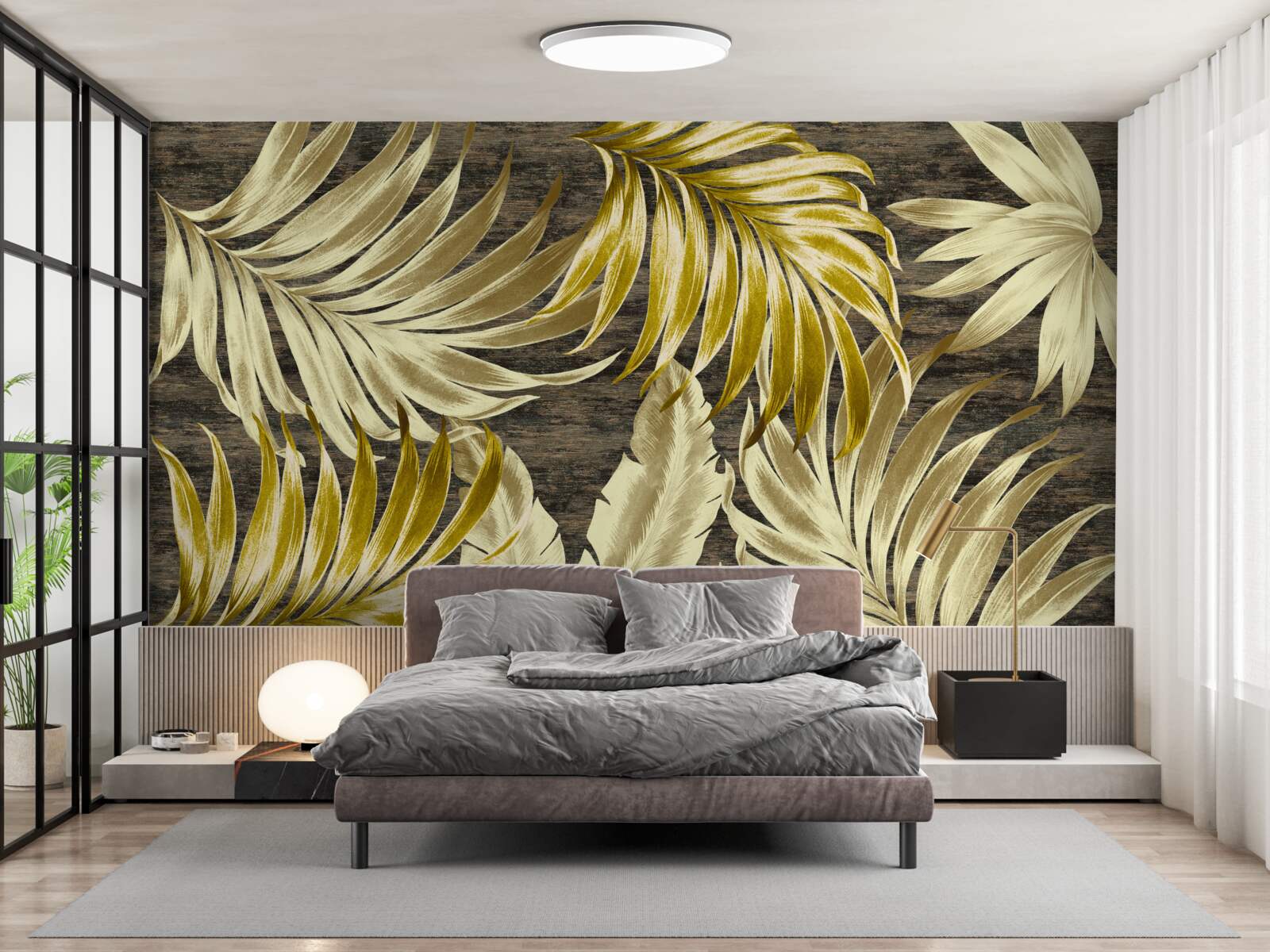 Fotobehang tropische boombladeren