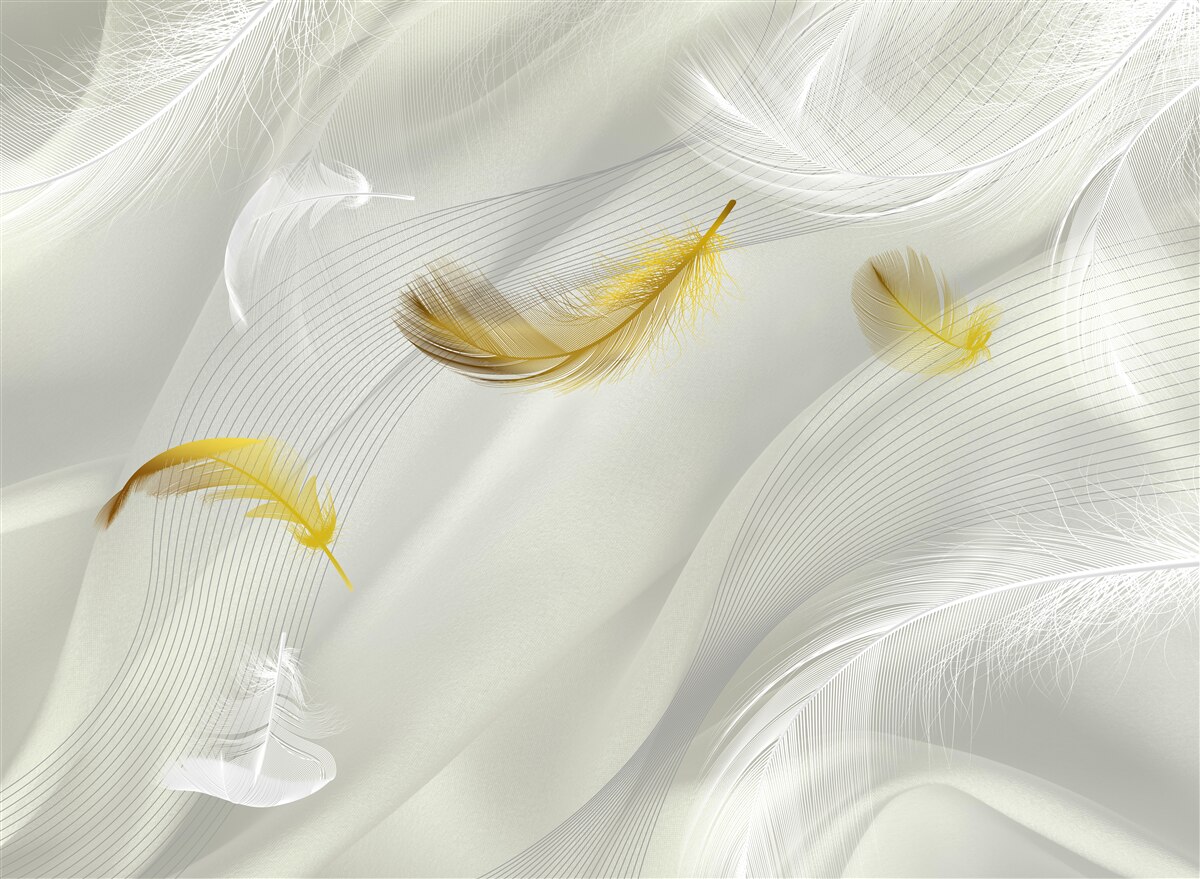 Fotobehang gouden vleugels in de vlucht