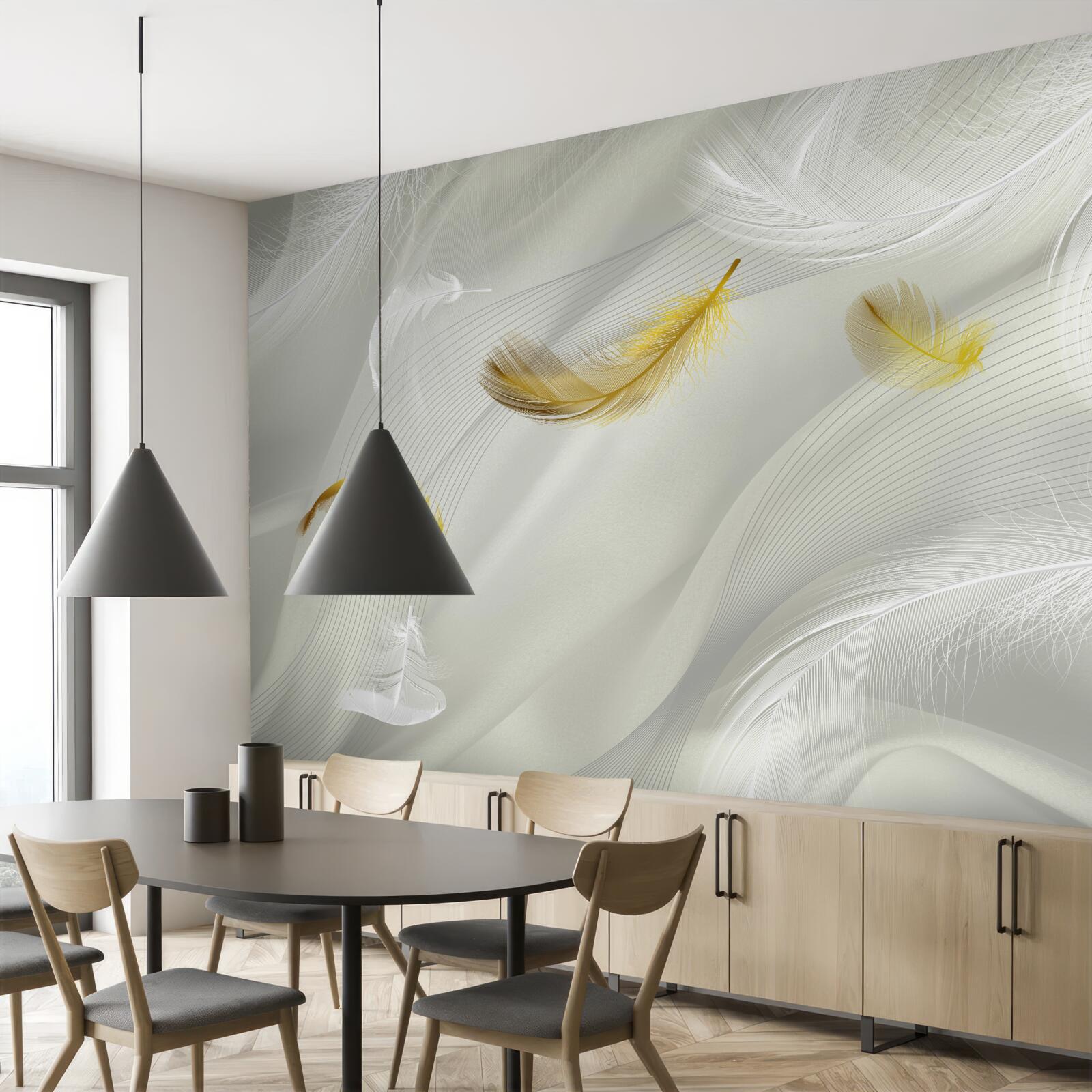 Fotobehang gouden vleugels in de vlucht