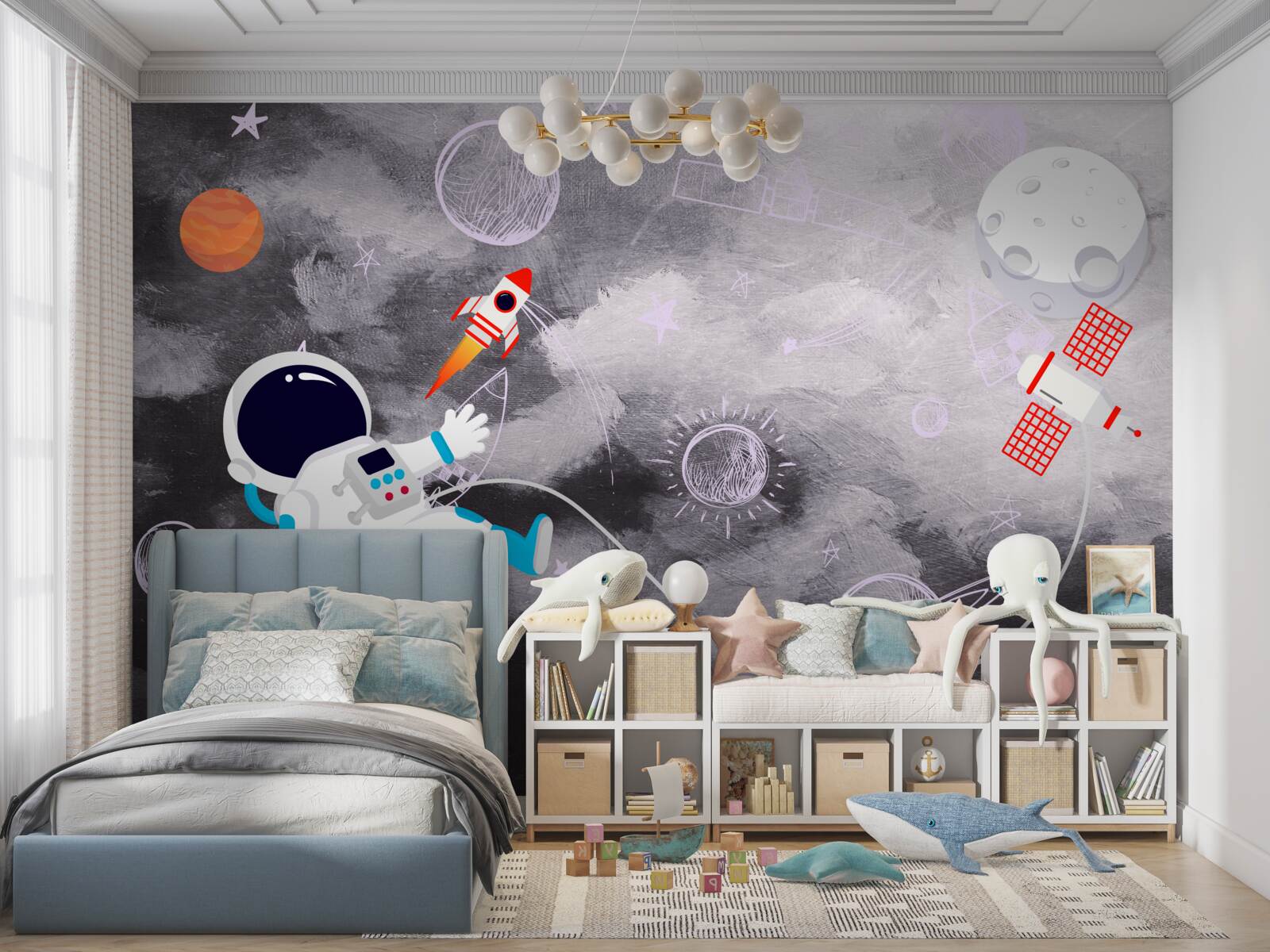 Fotobehang astronaut in luchtledige ruimte