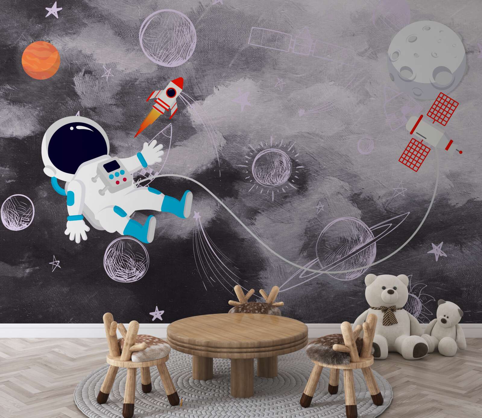 Fotobehang astronaut in luchtledige ruimte