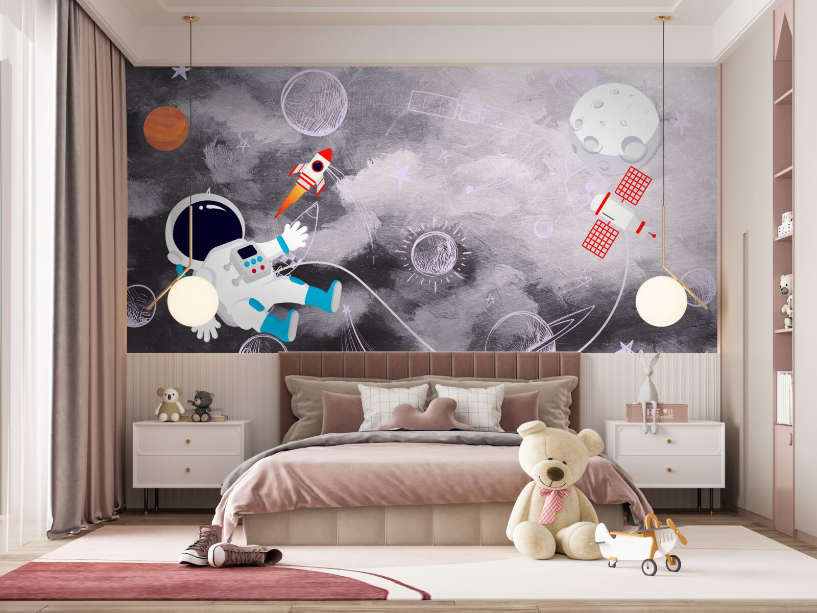 Fotobehang astronaut in luchtledige ruimte