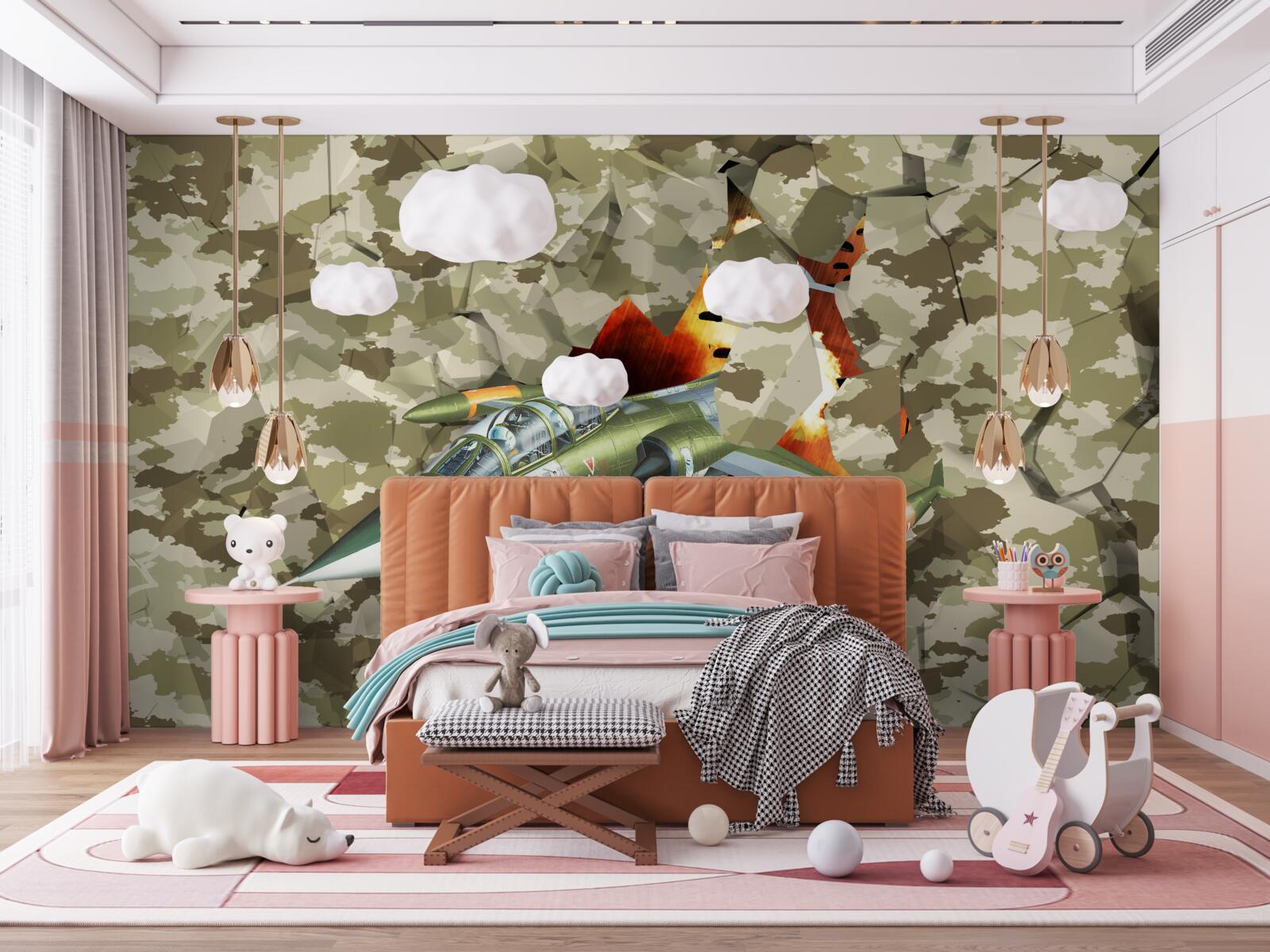 Fotobehang vliegtuig overwint obstakel