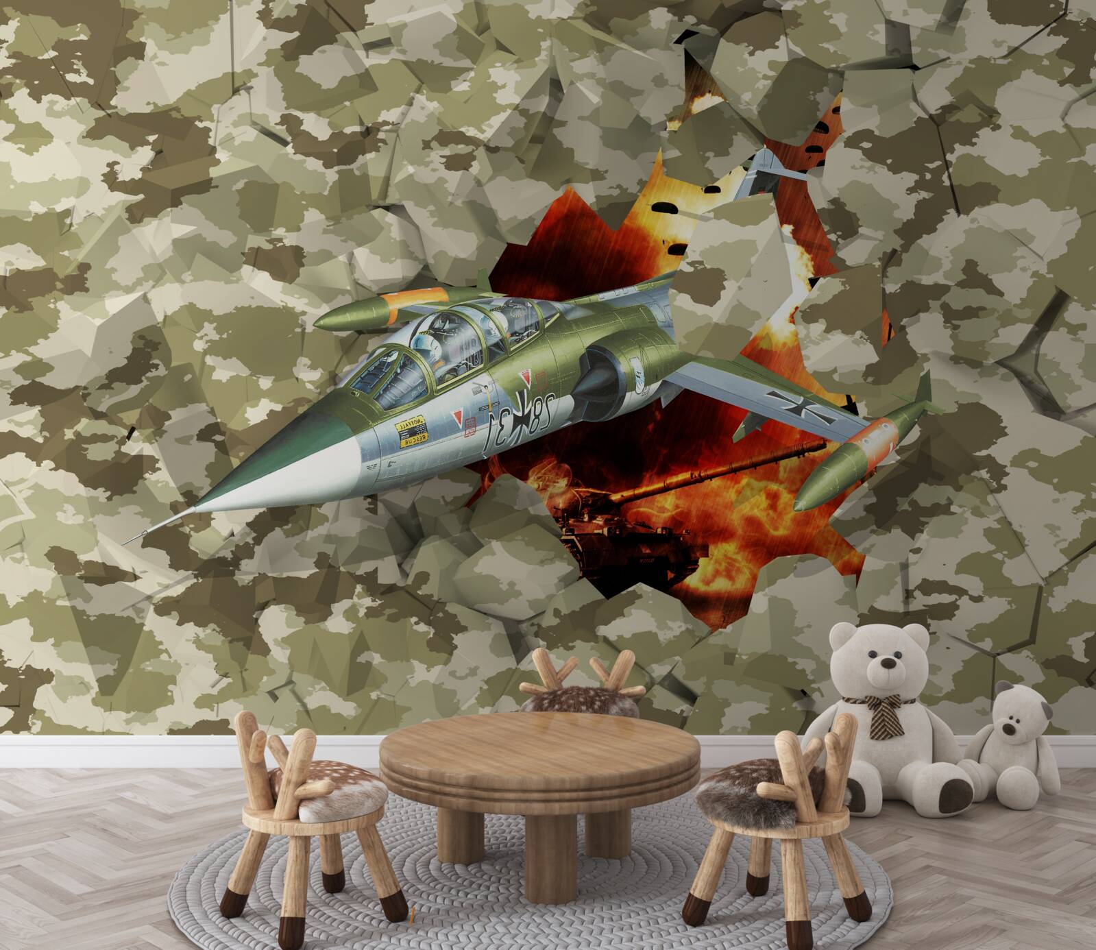 Fotobehang vliegtuig overwint obstakel