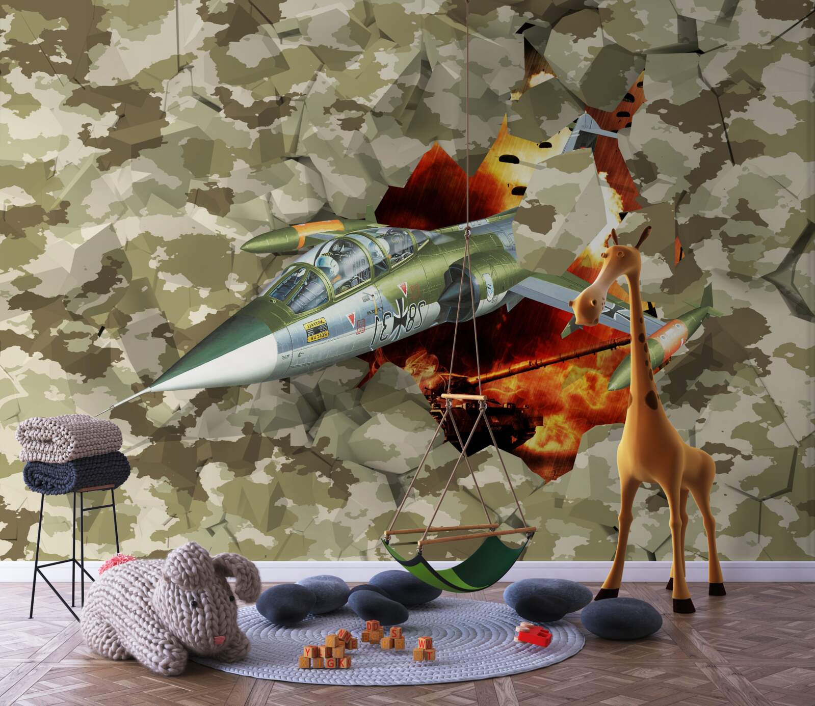 Fotobehang vliegtuig overwint obstakel