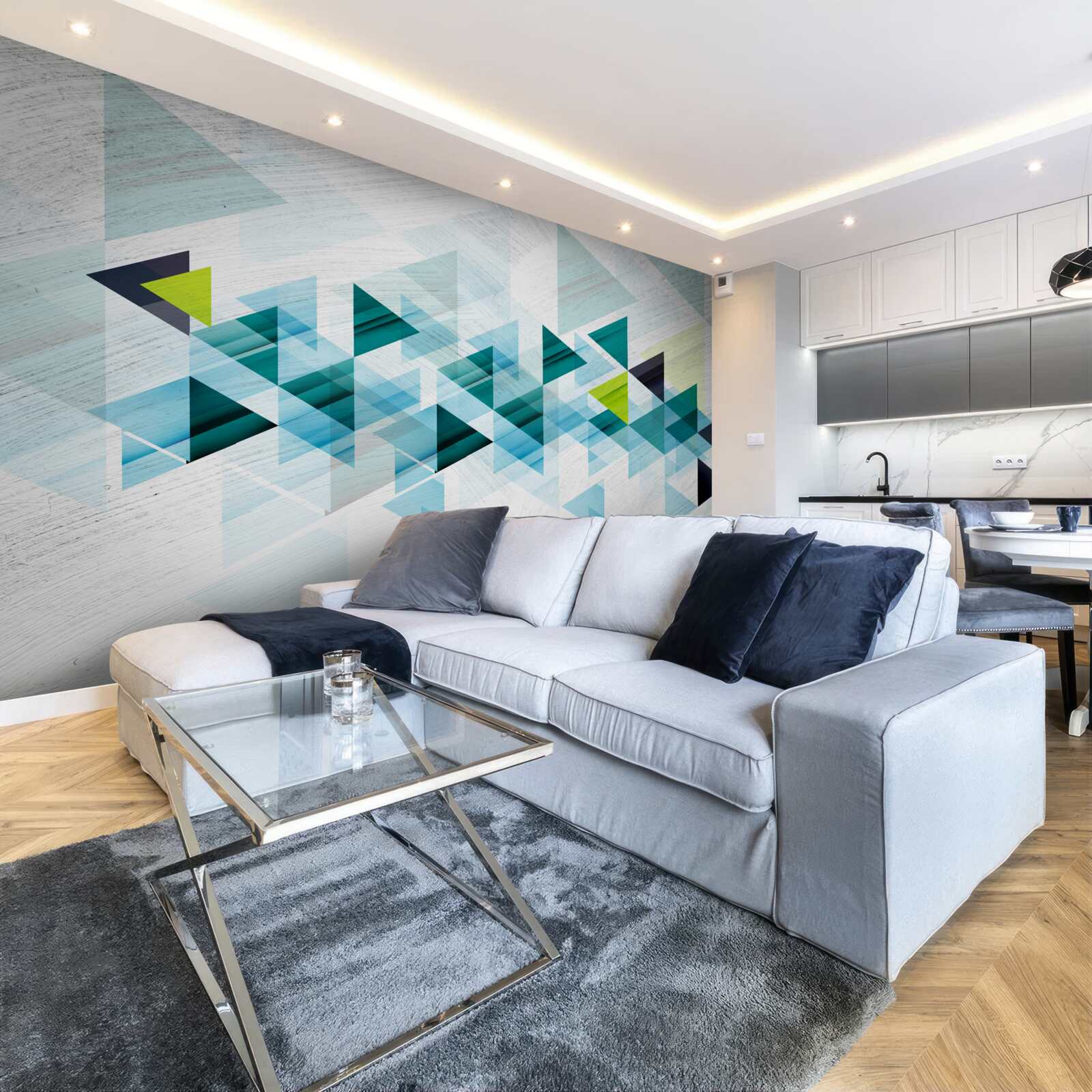 Fotobehang driehoekige abstractie