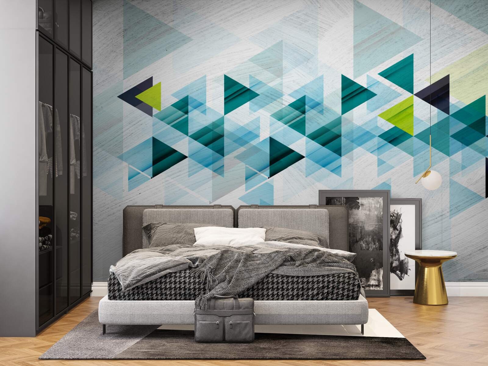 Fotobehang driehoekige abstractie