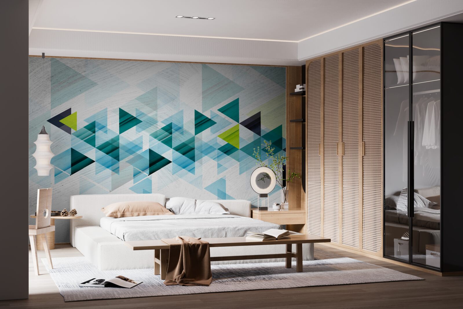 Fotobehang driehoekige abstractie