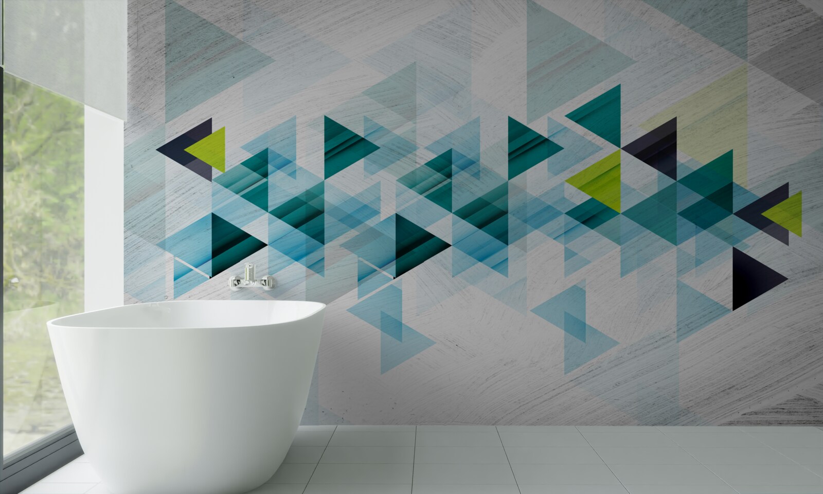 Fotobehang driehoekige abstractie