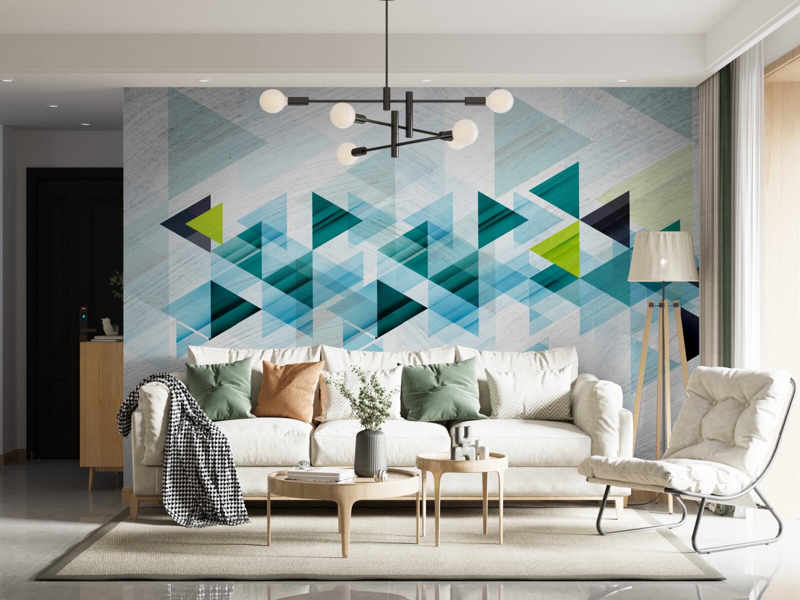 Fotobehang driehoekige abstractie