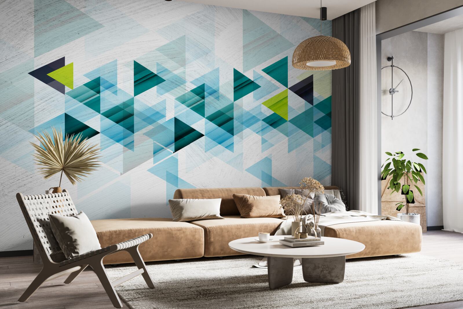 Fotobehang driehoekige abstractie