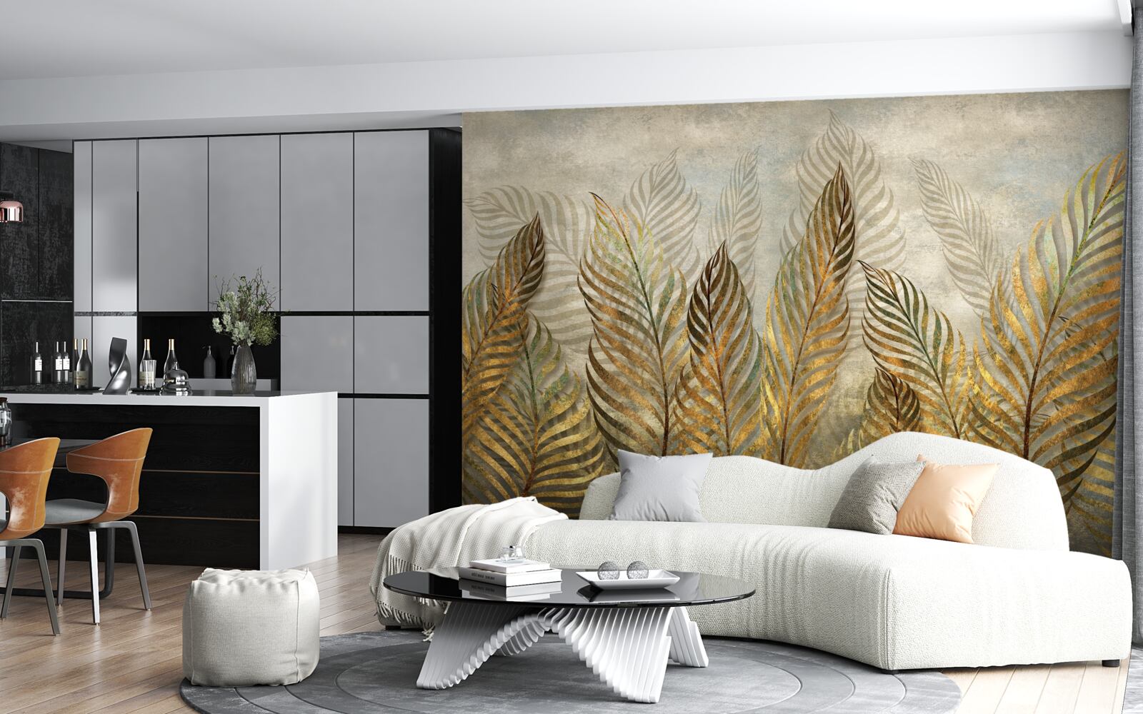 Fotobehang sierlijke varenbladeren