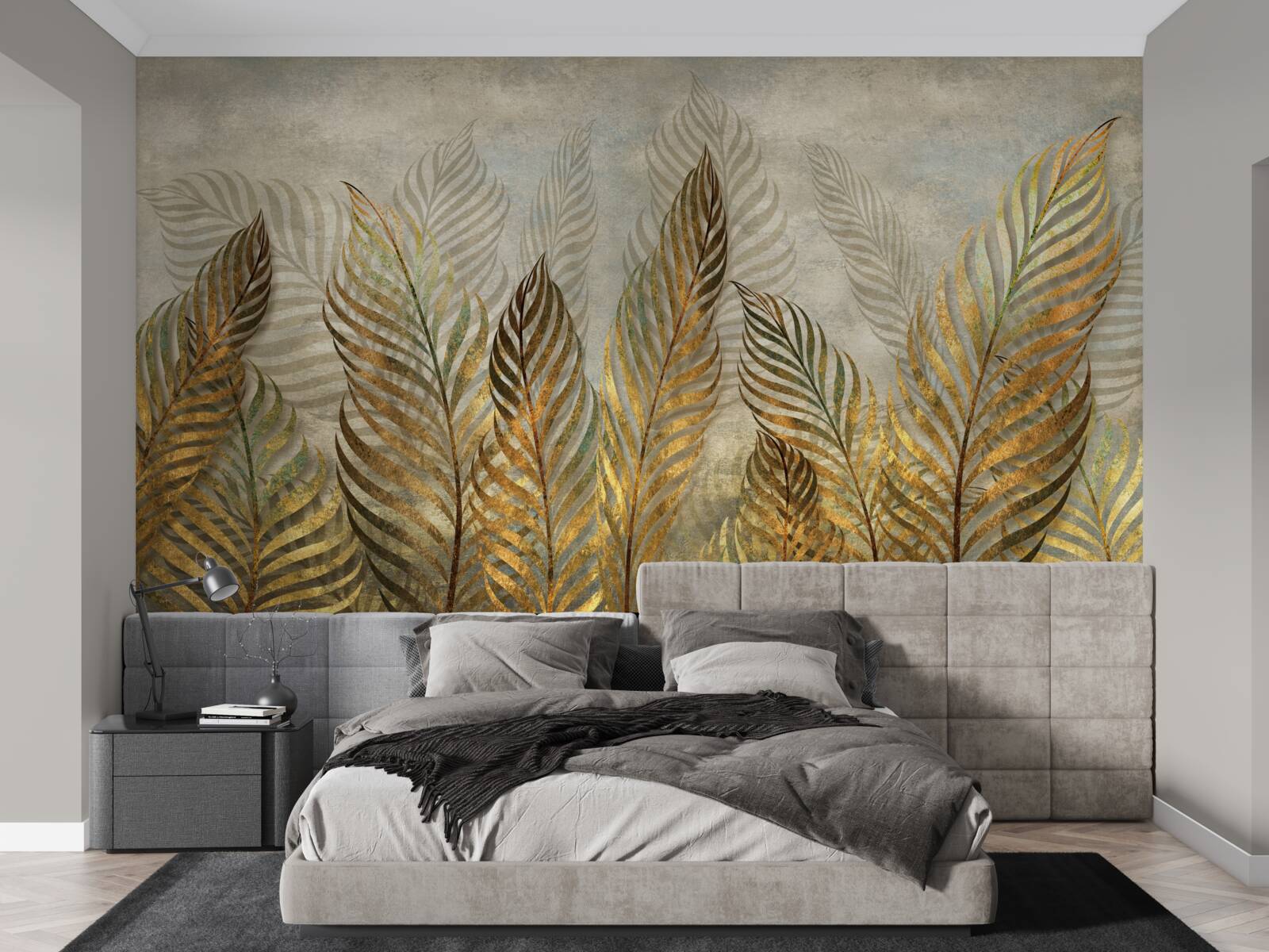 Fotobehang sierlijke varenbladeren