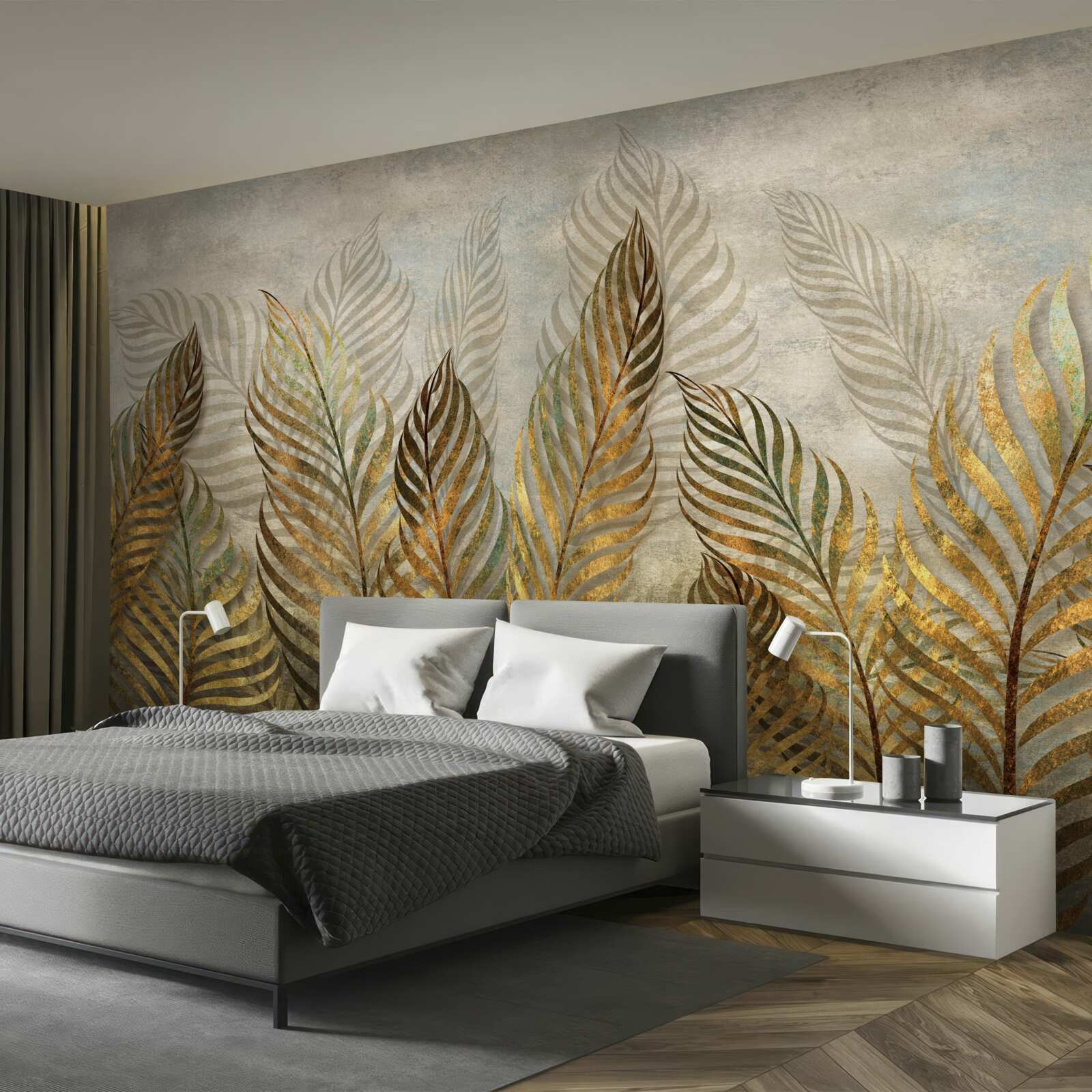 Fotobehang sierlijke varenbladeren