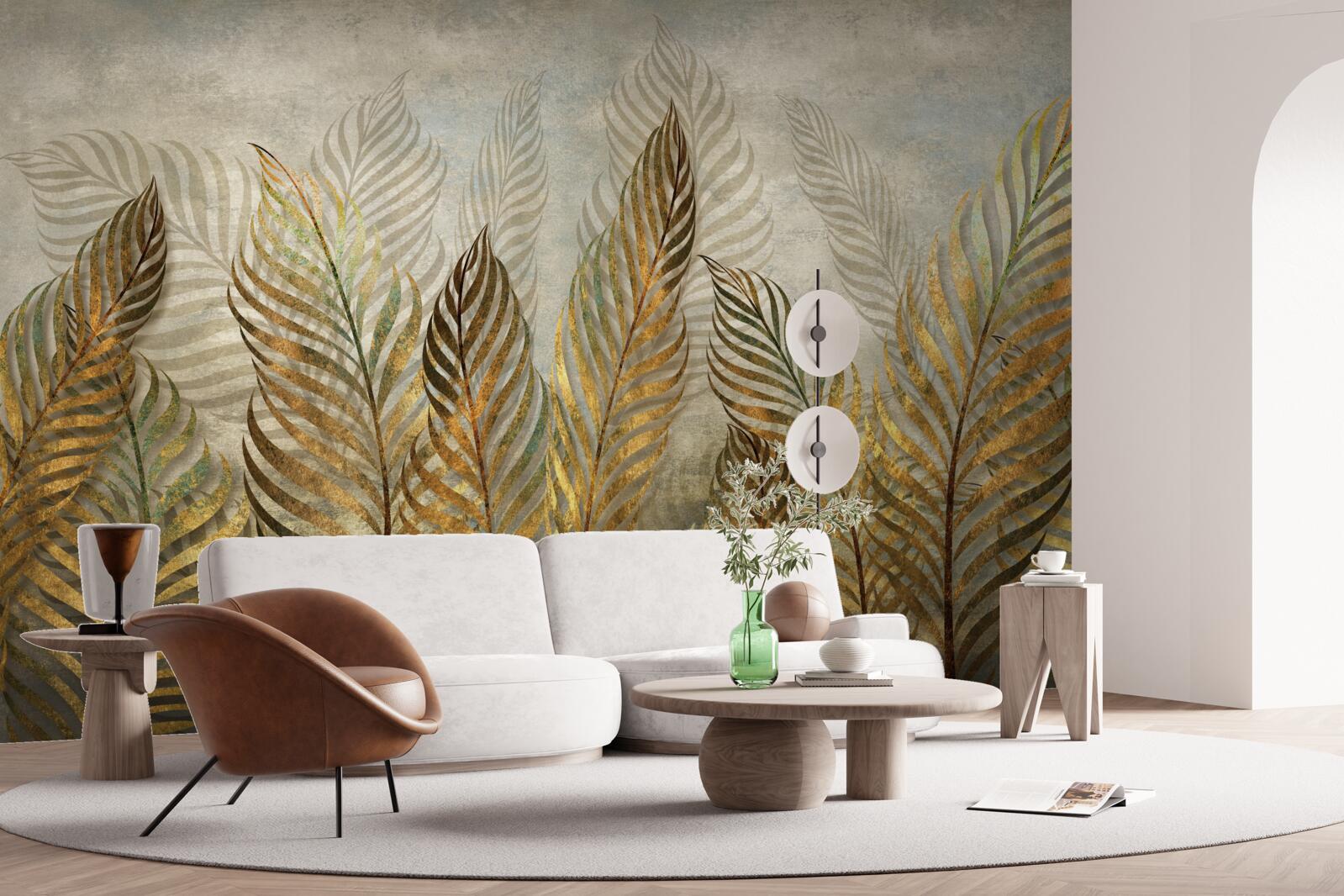 Fotobehang sierlijke varenbladeren