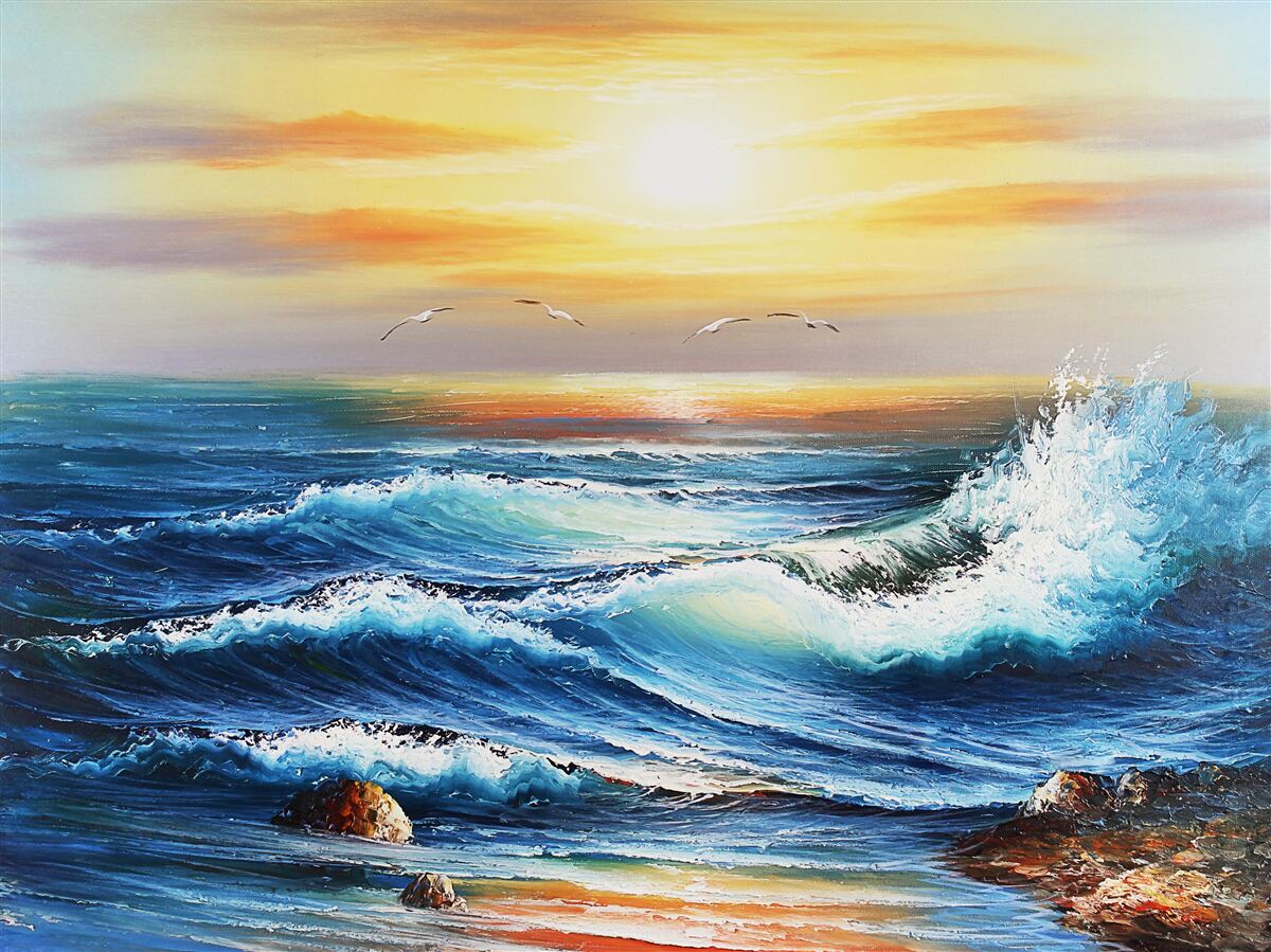 Fotobehang woedende oceaangolven