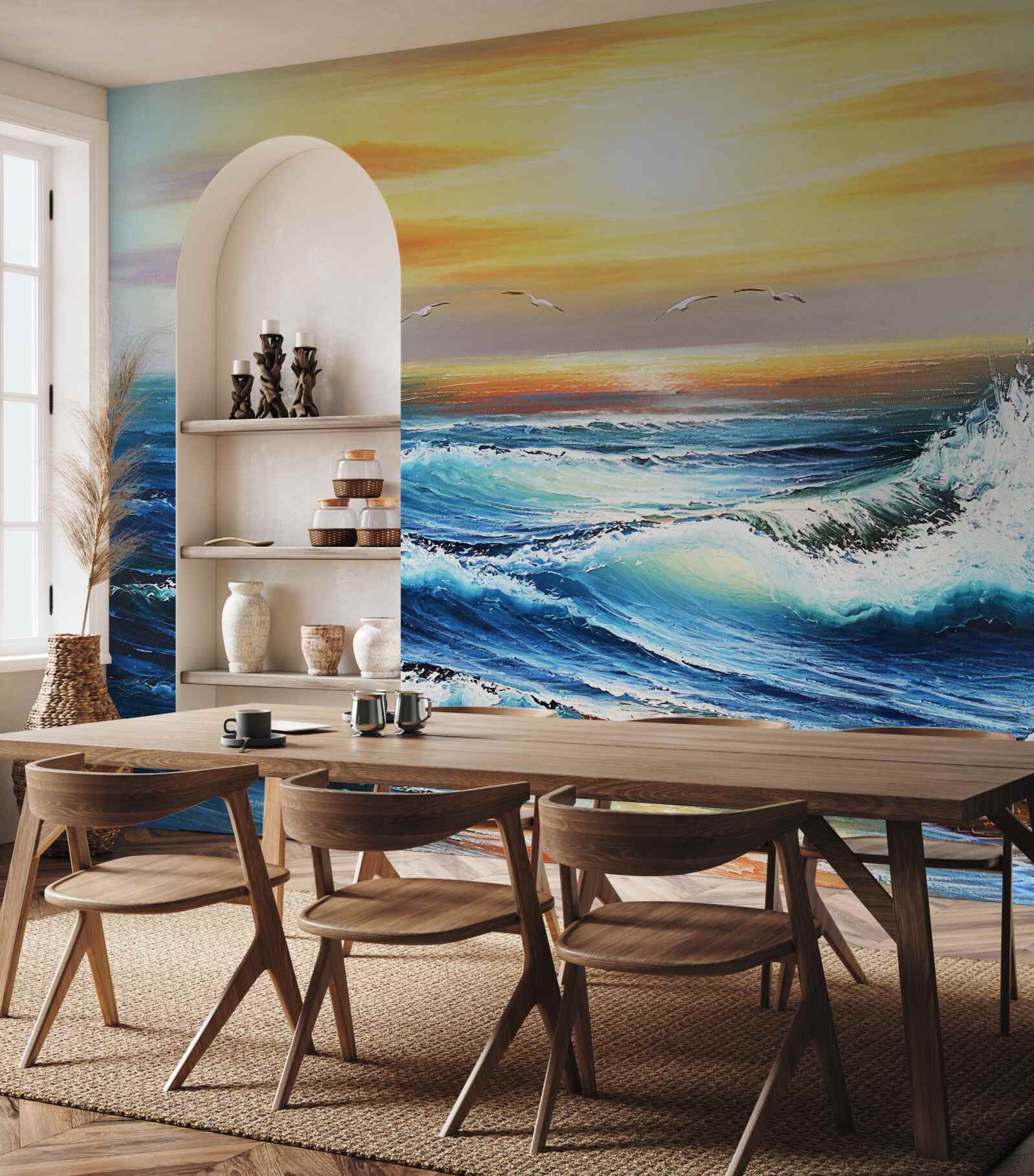 Fotobehang woedende oceaangolven