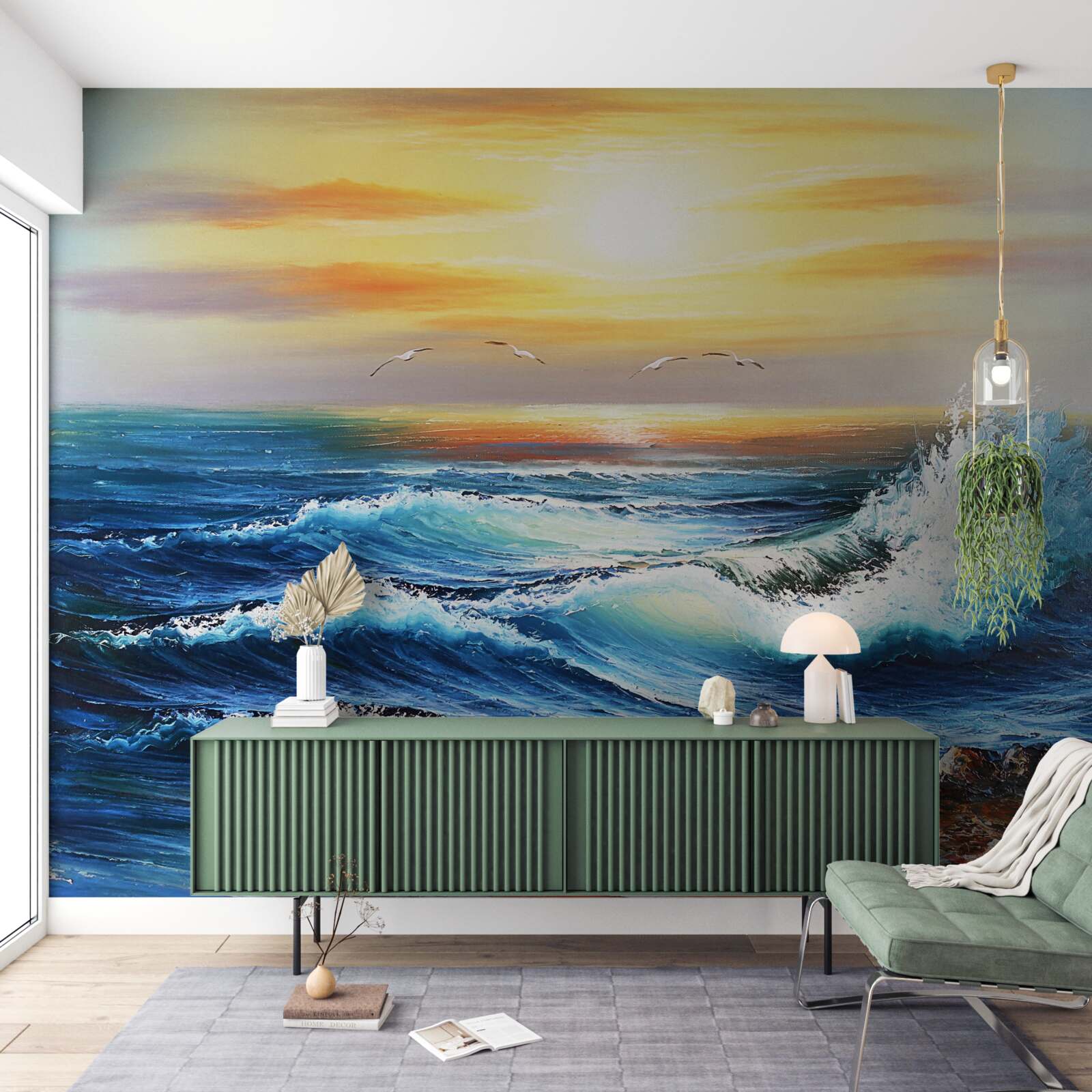 Fotobehang woedende oceaangolven