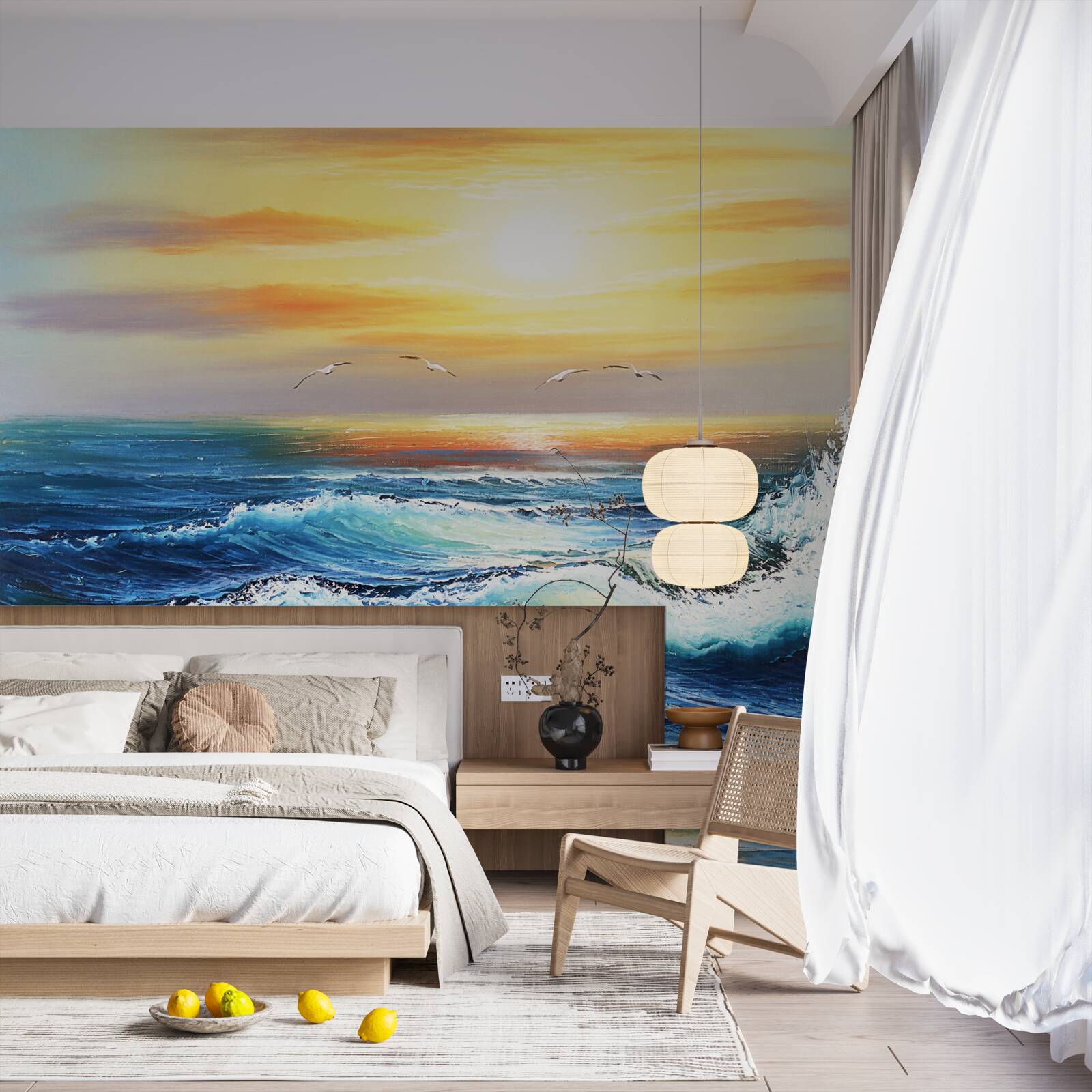 Fotobehang woedende oceaangolven