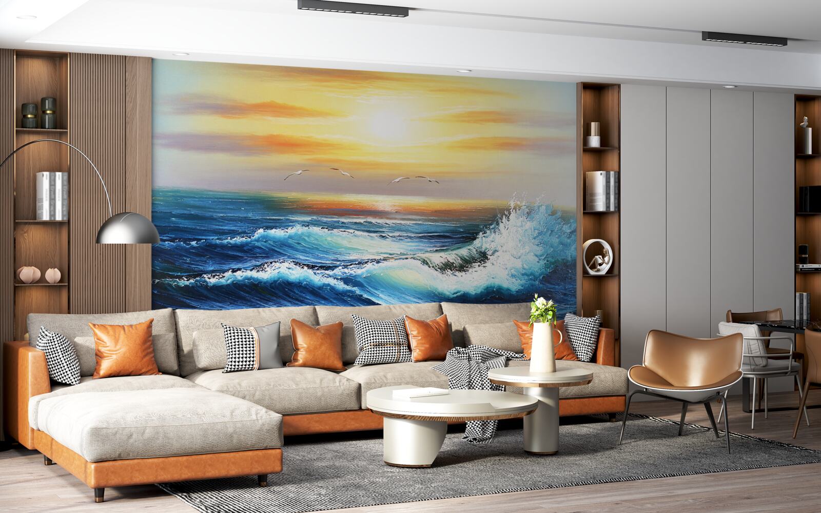 Fotobehang woedende oceaangolven