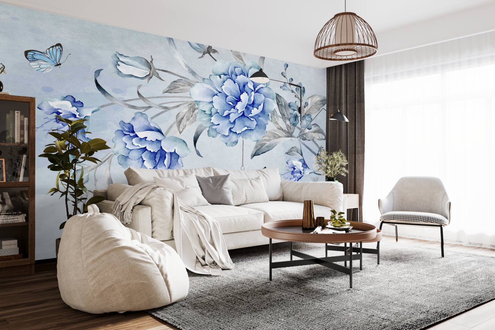 Fotobehang een takje blauwe mimosa