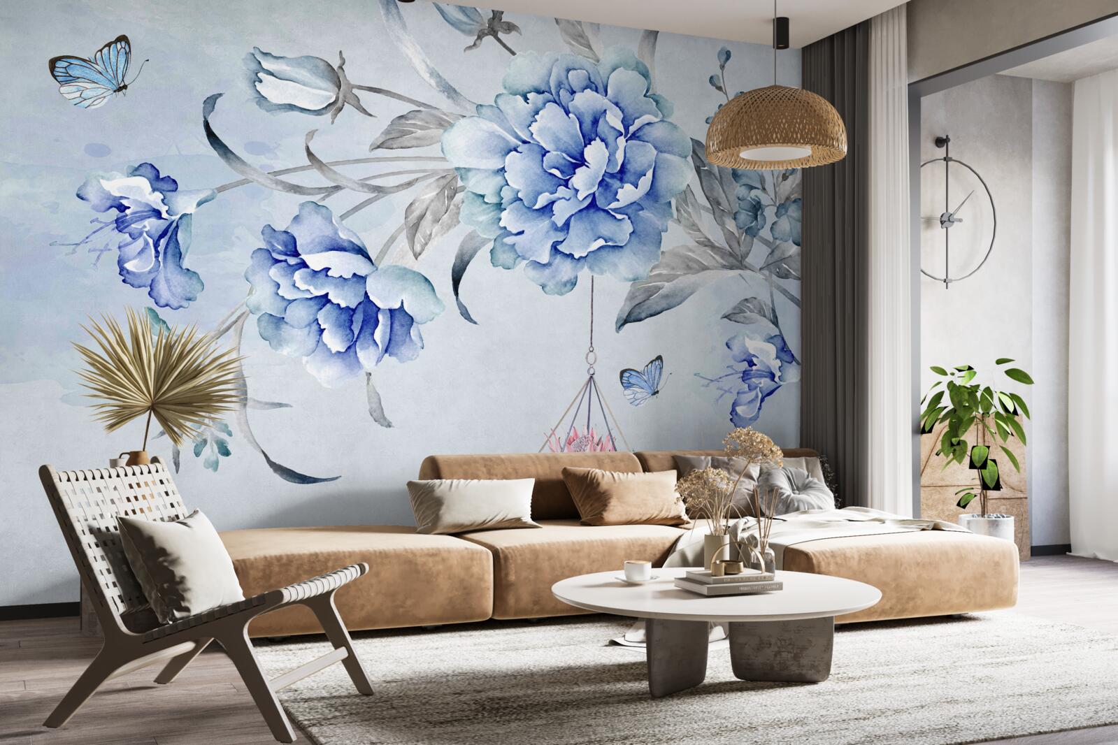 Fotobehang een takje blauwe mimosa