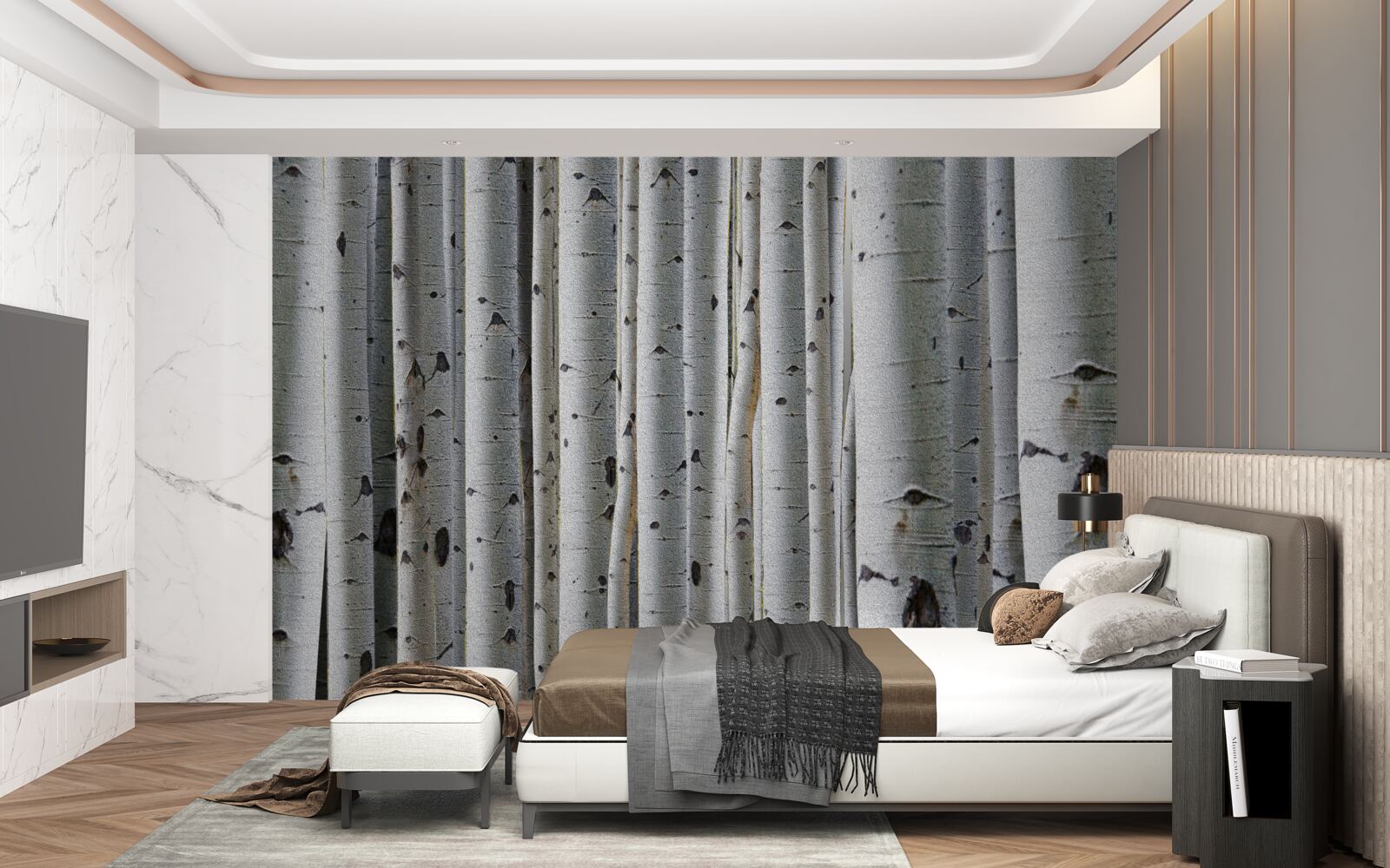 Fotobehang berkenbos