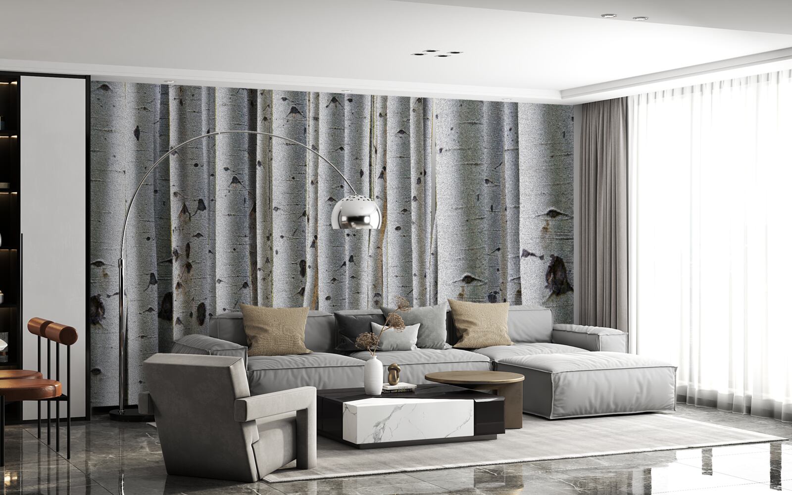 Fotobehang berkenbos