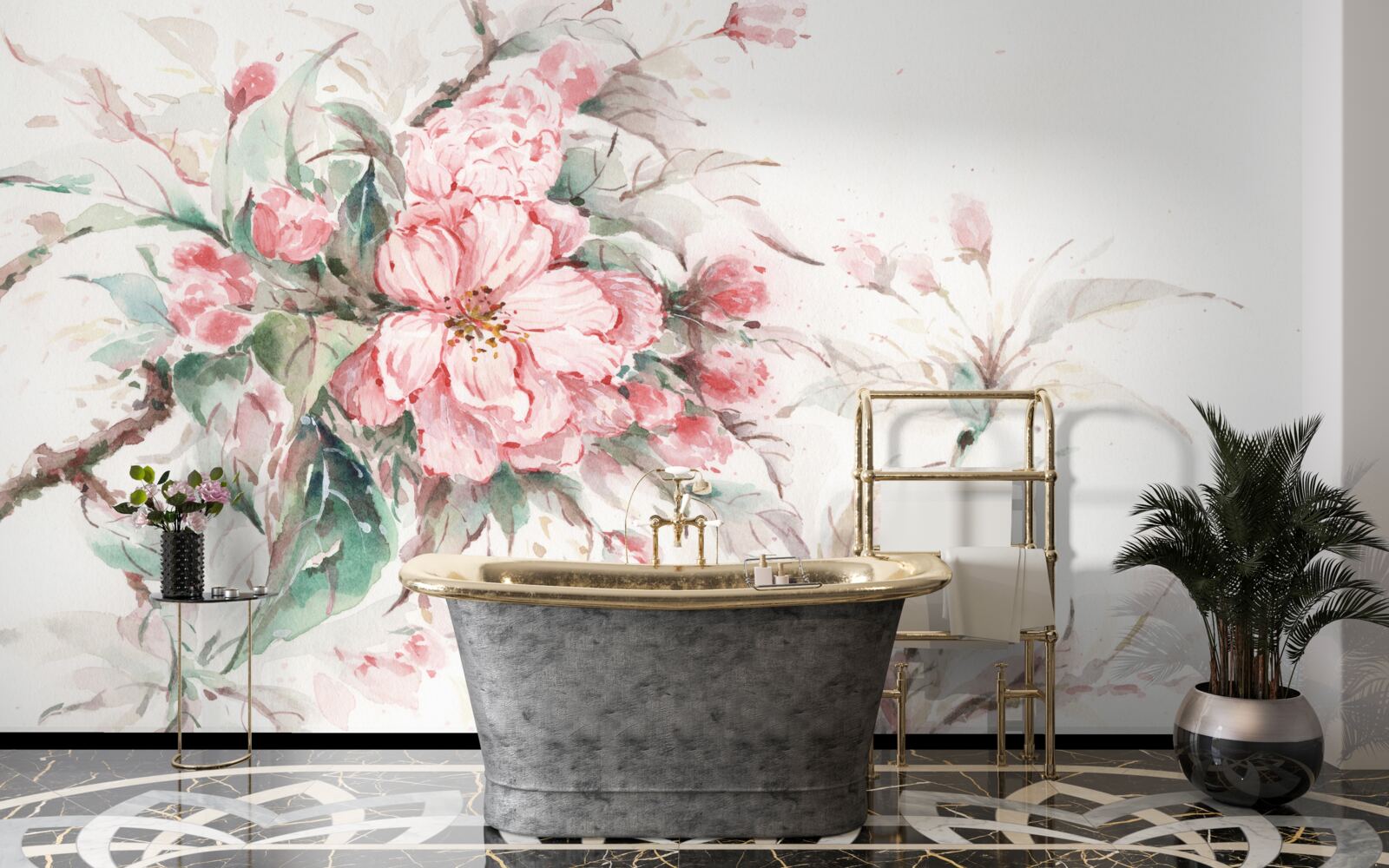 Fotobehang lichte tak van de luxueuze sakura