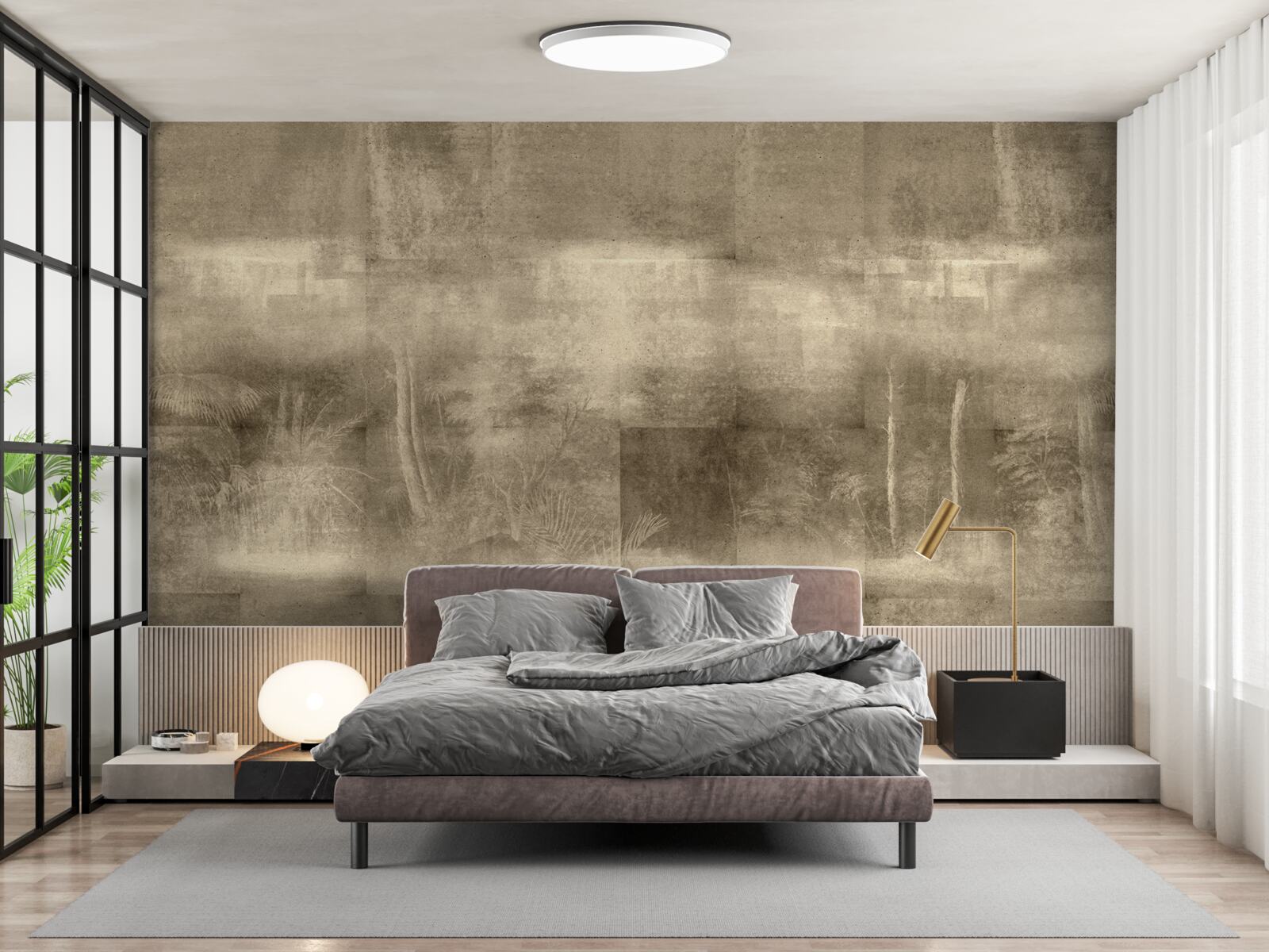 Fotobehang Sepia-getinte regen bij nacht