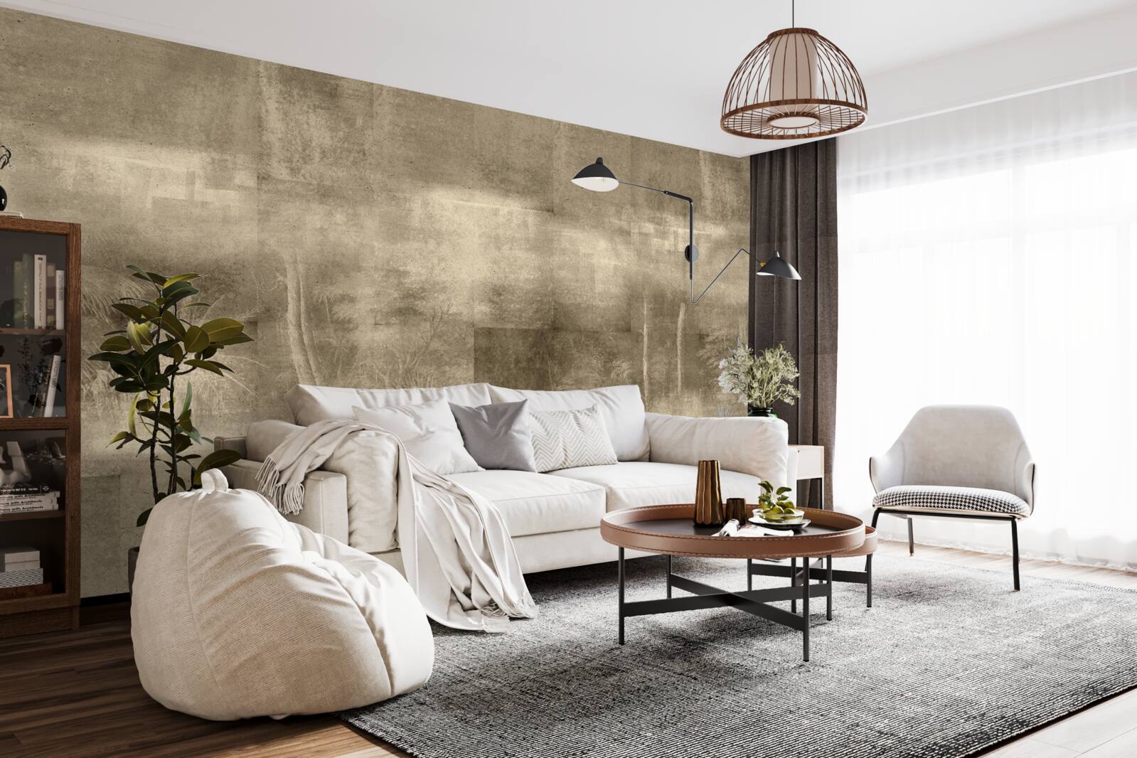 Fotobehang Sepia-getinte regen bij nacht