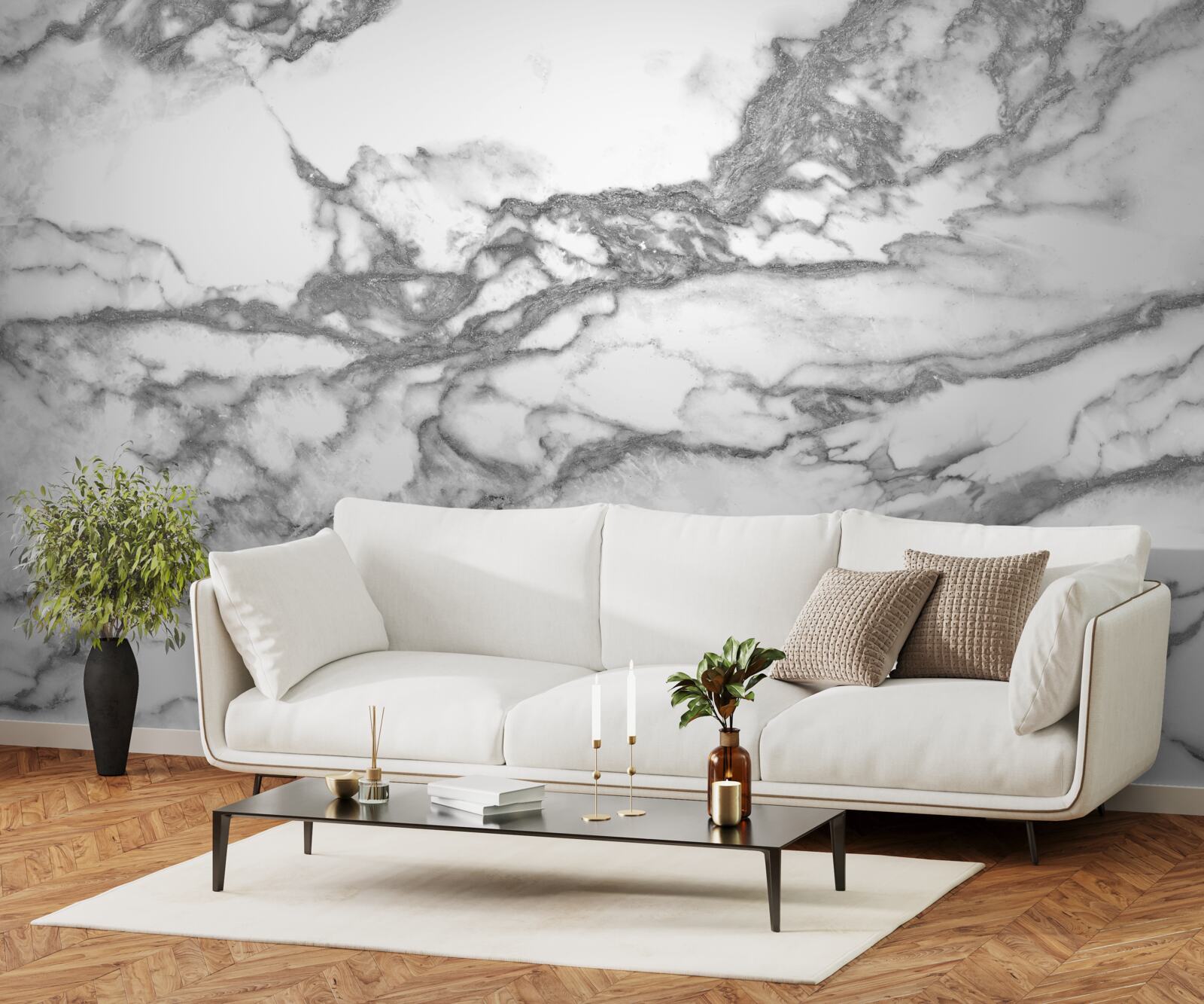 Fotobehang grijs marmer met stofdeeltjes