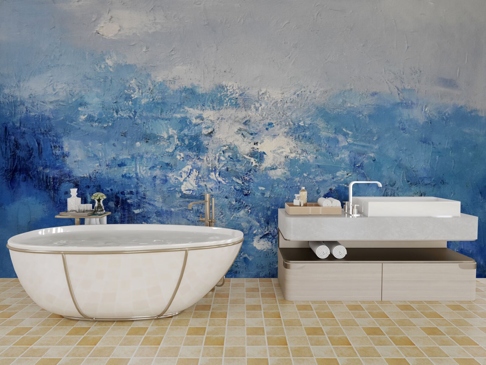 Fotobehang nachtelijke regen in het bos