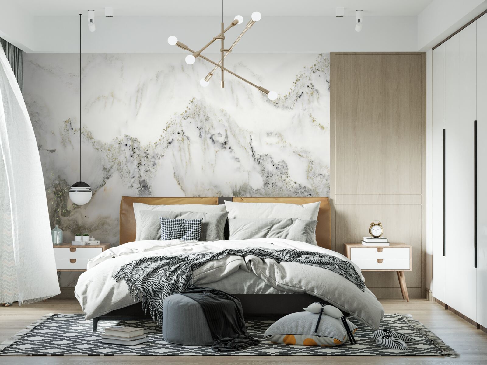 Fotobehang regenval in de Japanse tuin