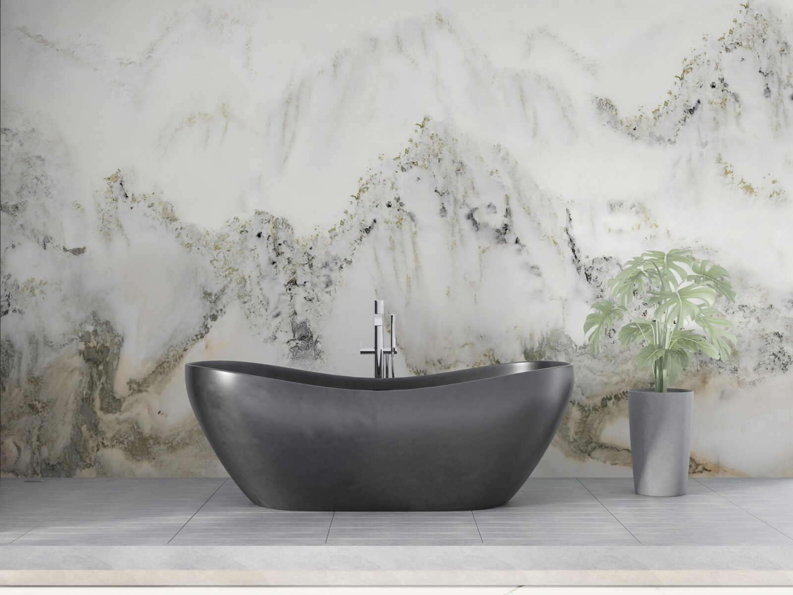 Fotobehang regenval in de Japanse tuin