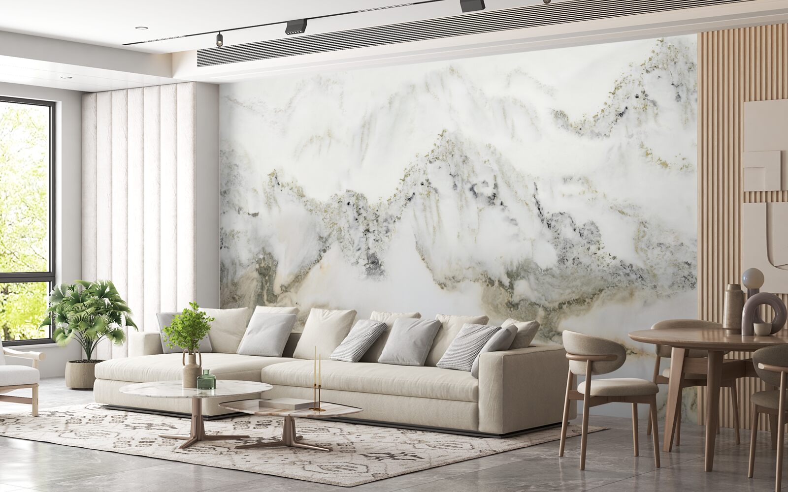 Fotobehang regenval in de Japanse tuin