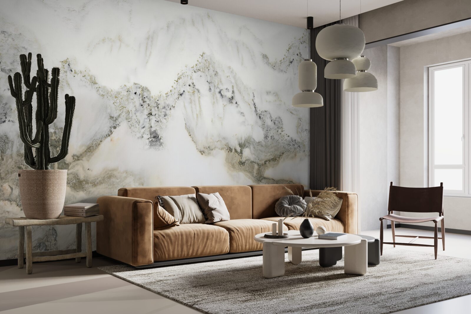 Fotobehang regenval in de Japanse tuin