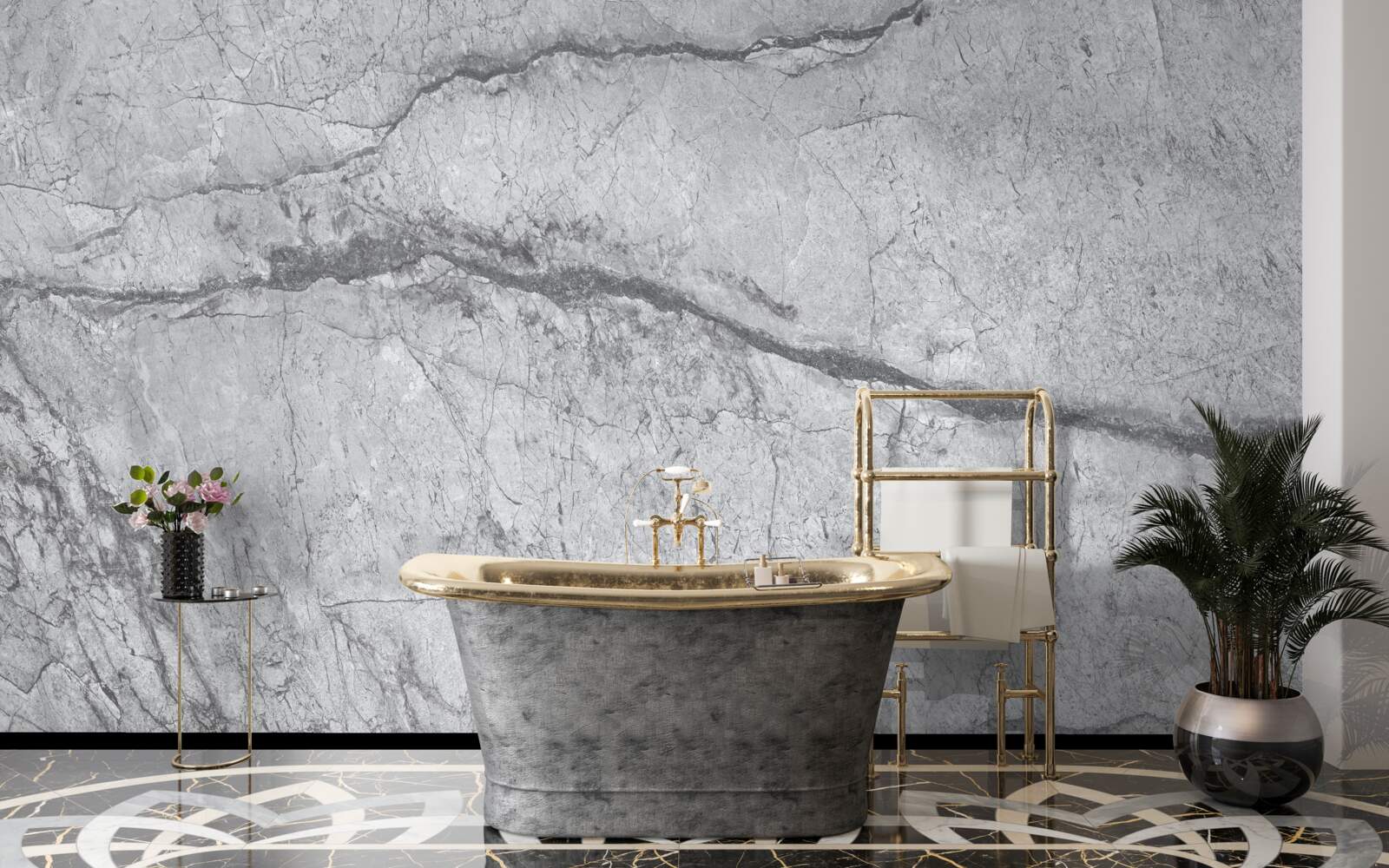 Fotobehang grijs marmer