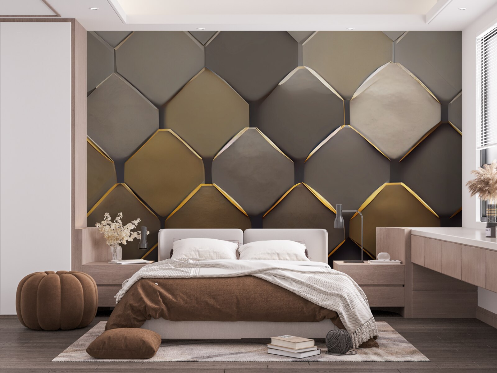 Fotobehang metalen vierkanten