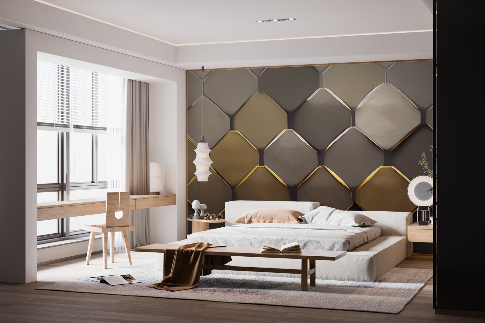 Fotobehang metalen vierkanten