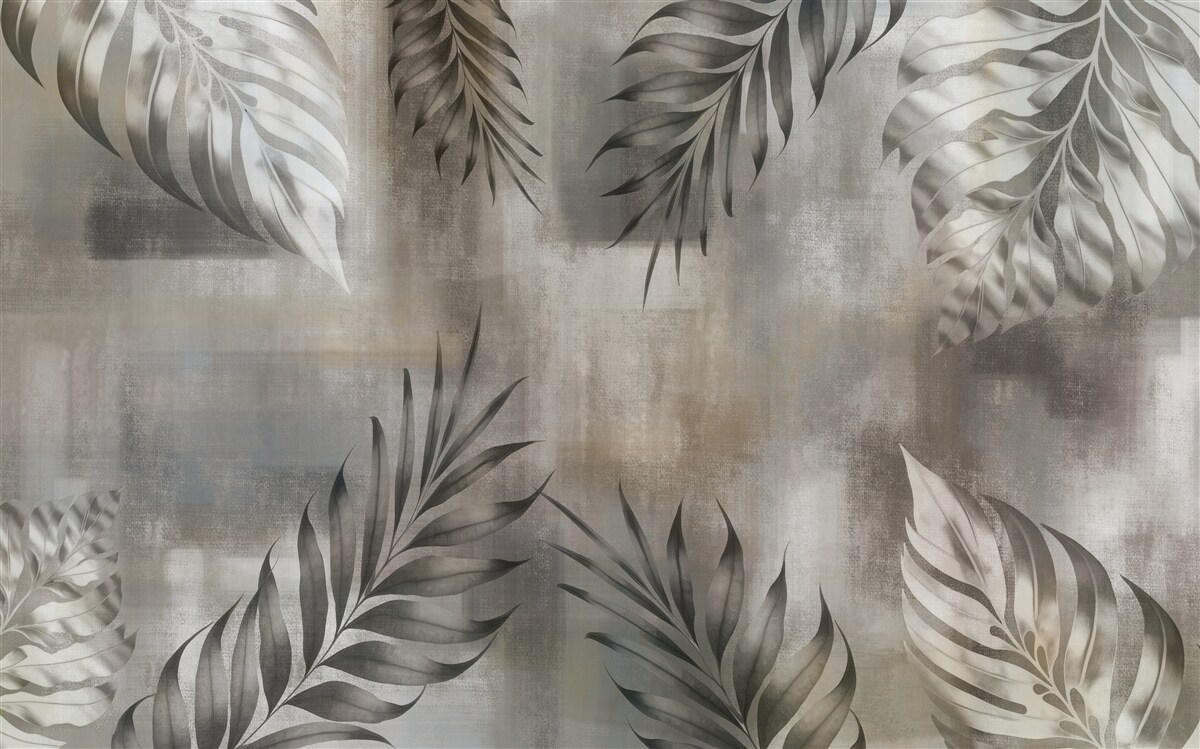 Fotobehang monstera bladeren in zwart en wit