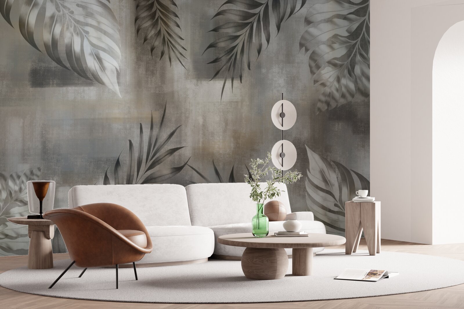 Fotobehang monstera bladeren in zwart en wit