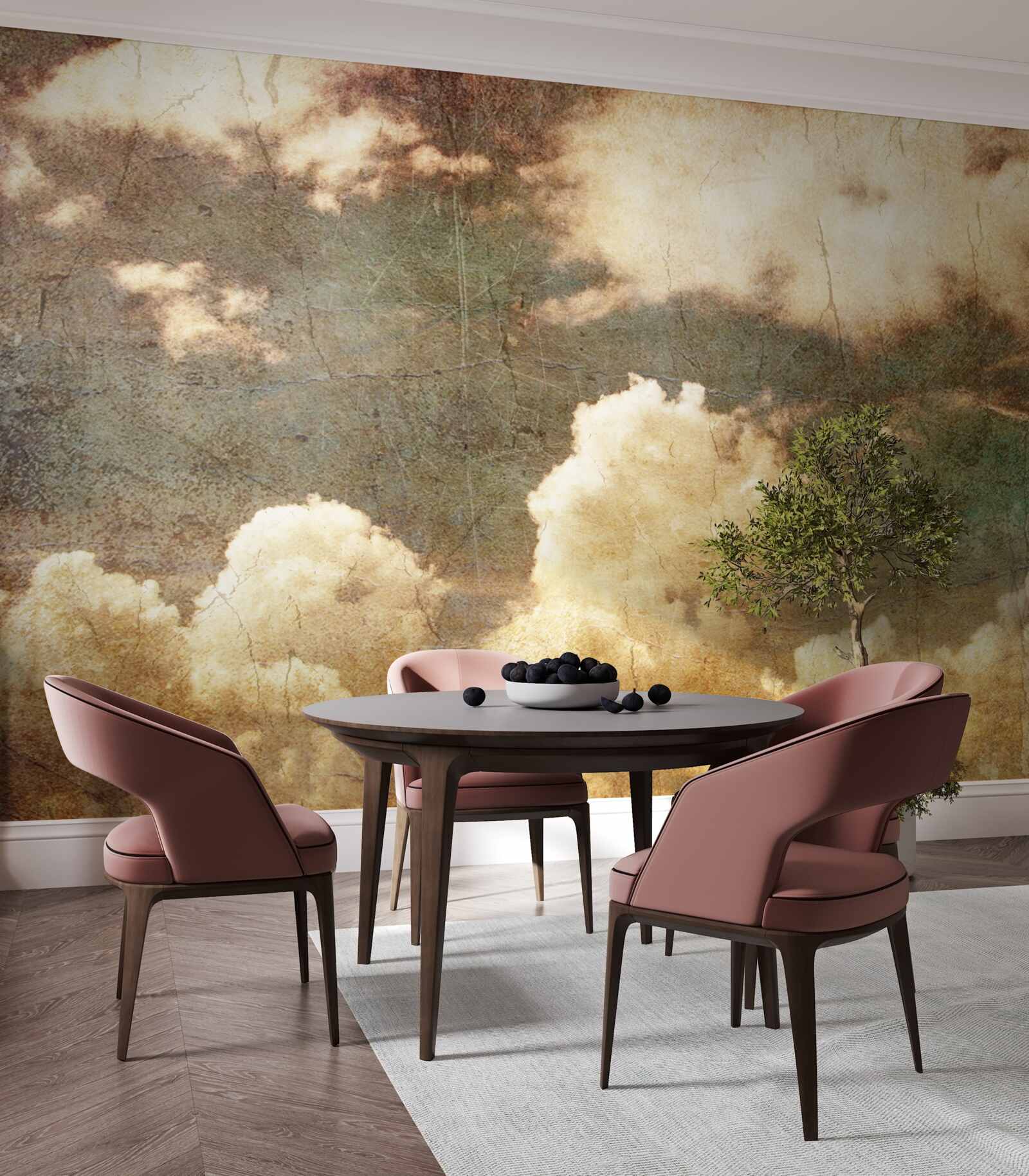 Fotobehang wolken vol herfstregen