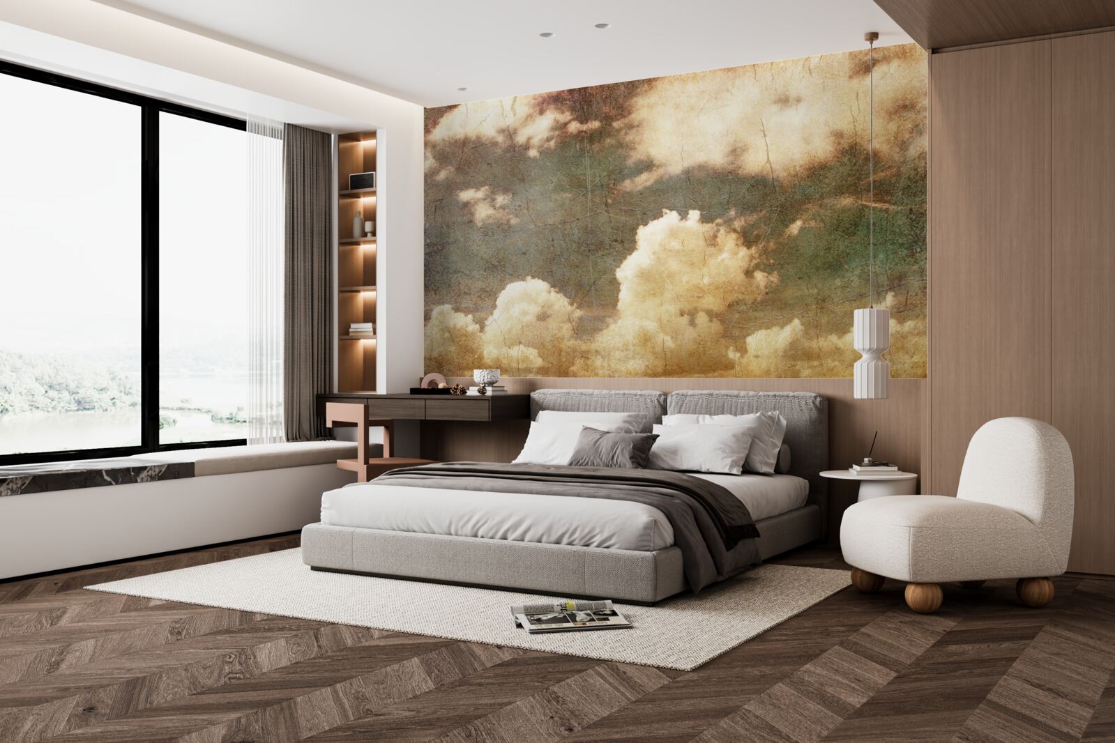 Fotobehang wolken vol herfstregen