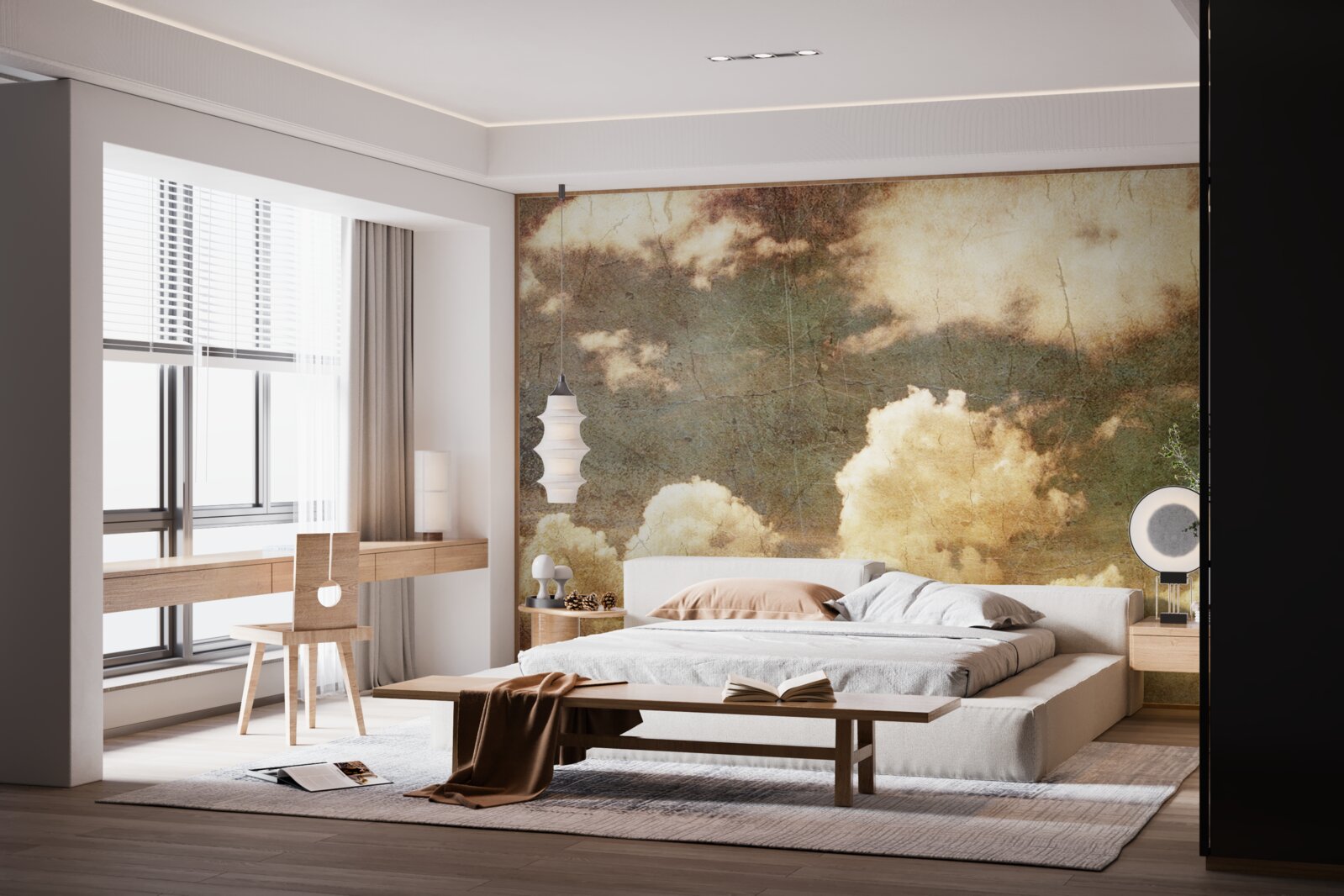 Fotobehang wolken vol herfstregen