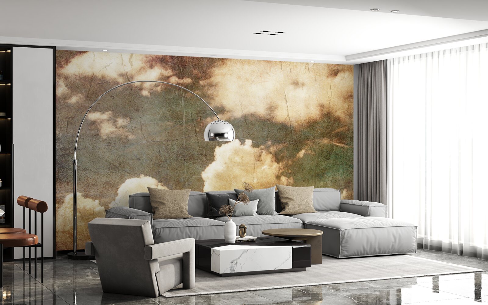 Fotobehang wolken vol herfstregen