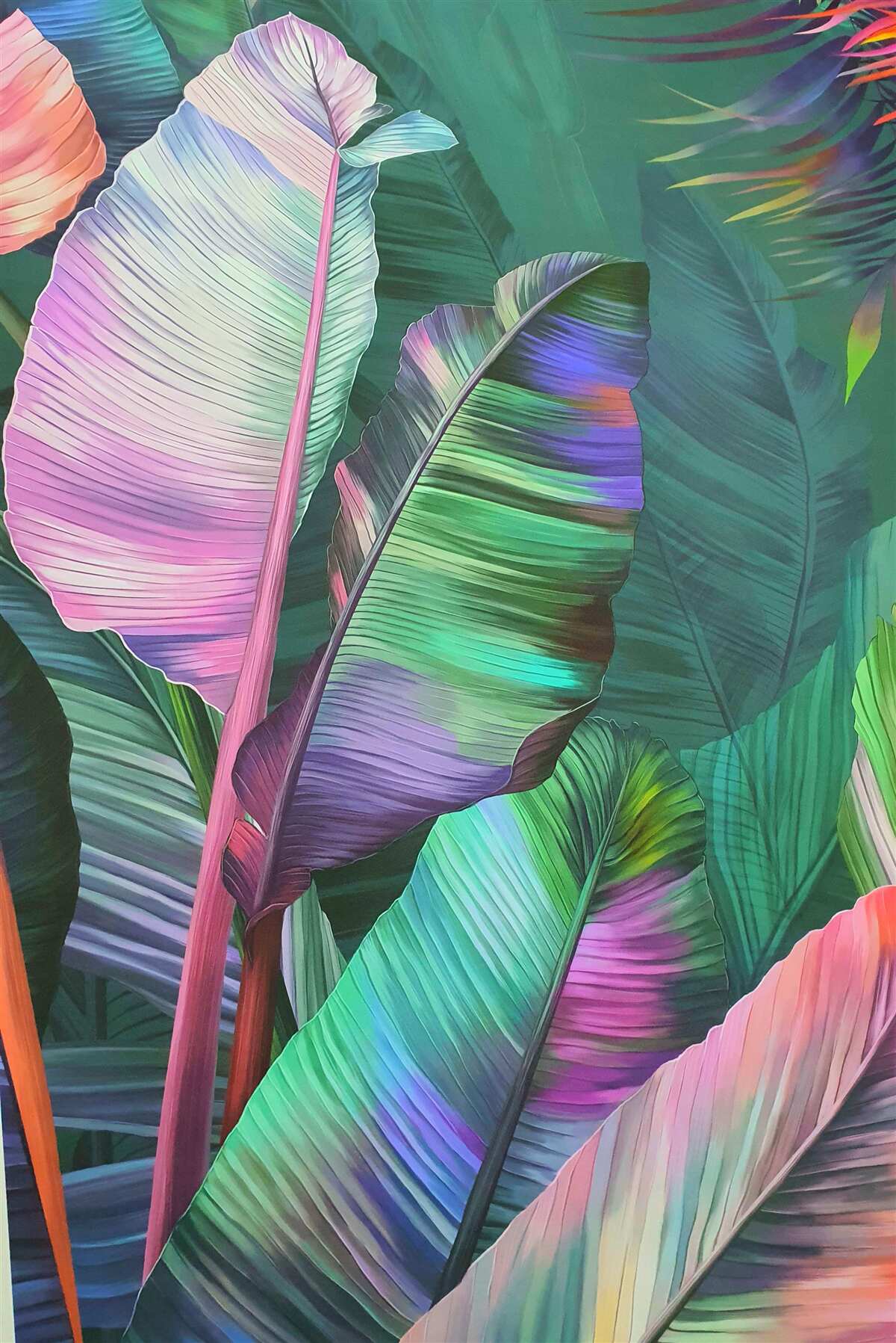 Fotobehang grote rijke bladeren