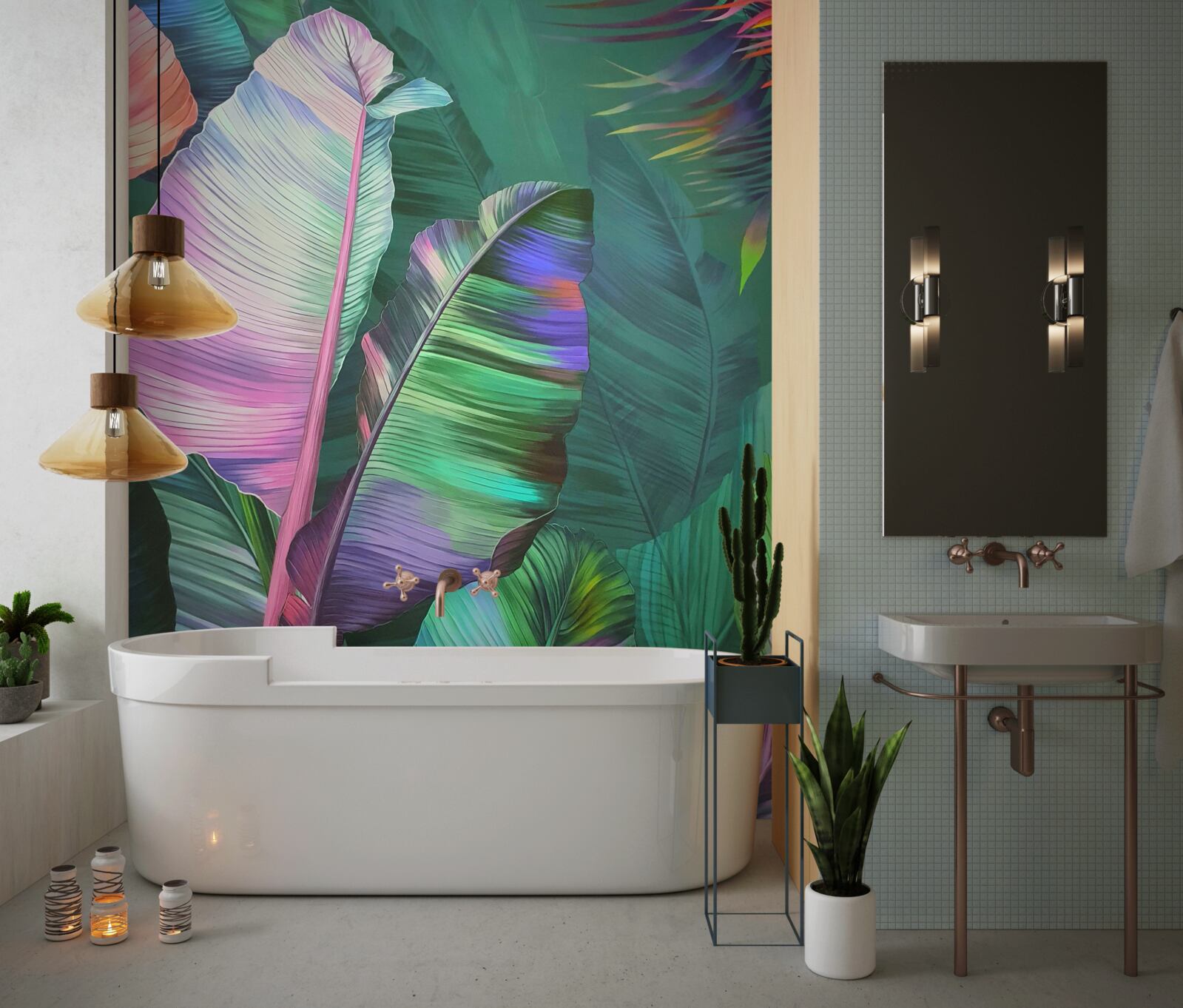 Fotobehang grote rijke bladeren