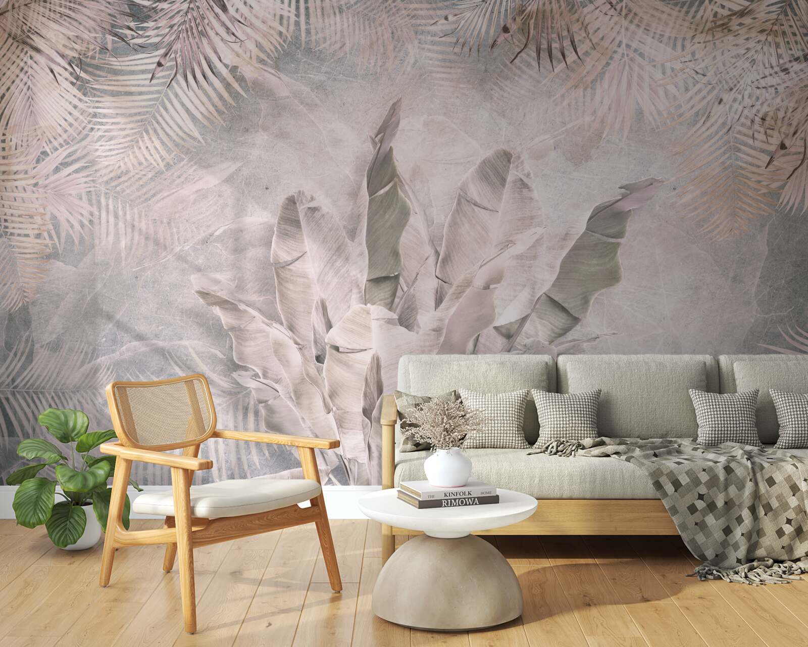 Fotobehang tropisch gebladerte compositie